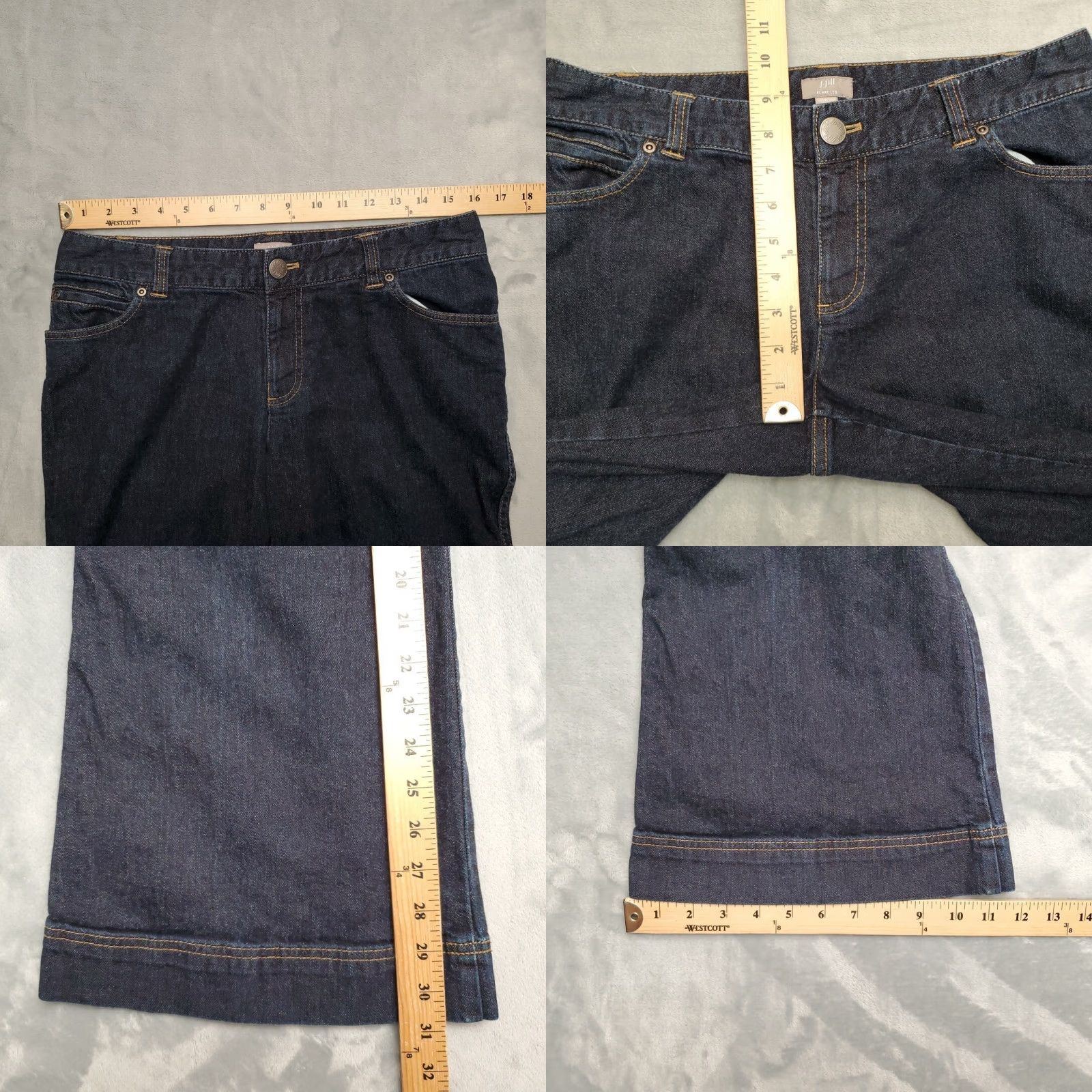 J. Jill J Jill Jeans Womens 8 Blue Denim Flared Comfort Stretch Retro 90s Y2K Bellbottom Jeans Womens 8 Blue Denim Flared 90s Retro Bellbottom Size 30" / US 8 / IT 44 - 8 Thumbnail