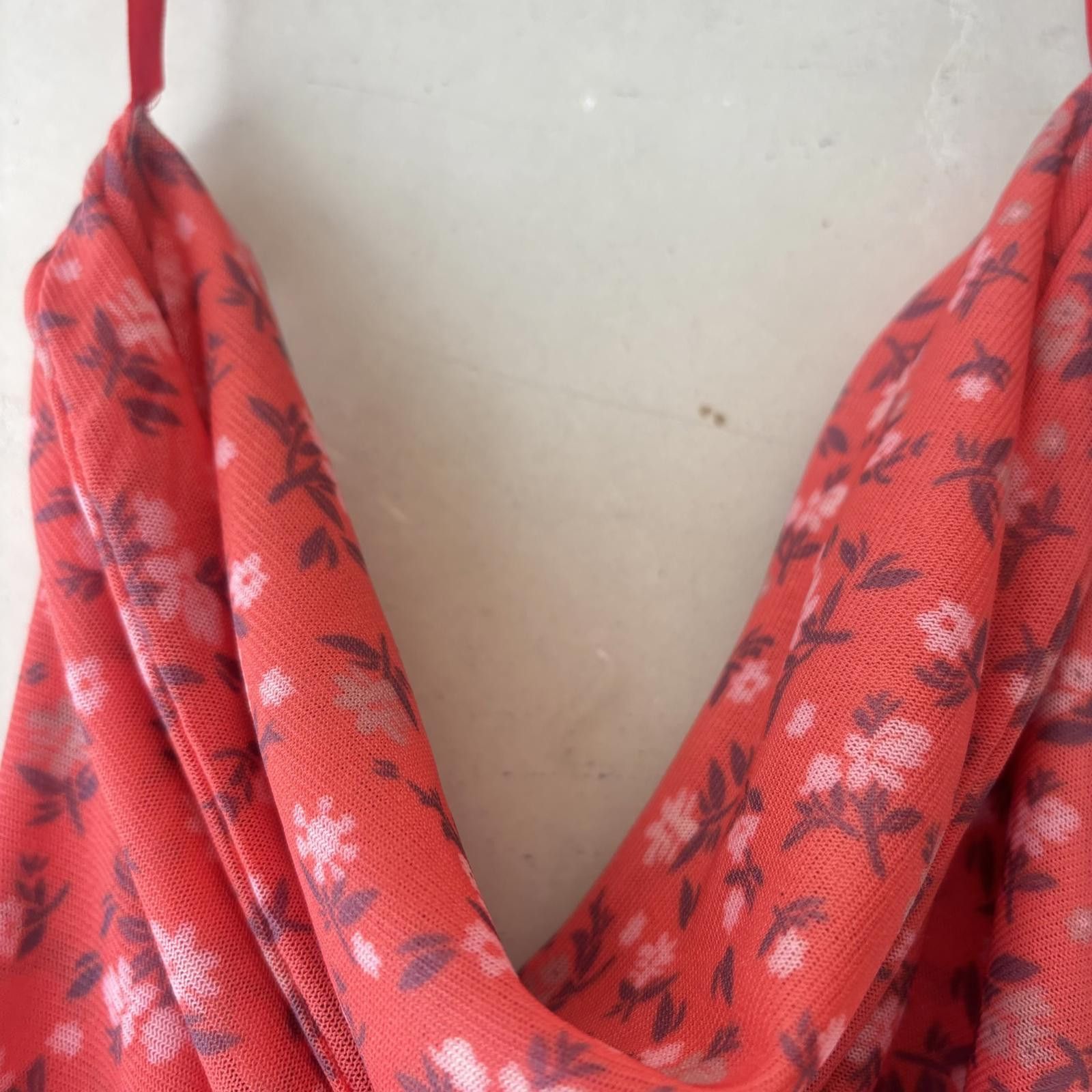 Free People Free People Red Floral Ruched Mini Dress Size M / US 6-8 / IT 42-44 - 5 Thumbnail