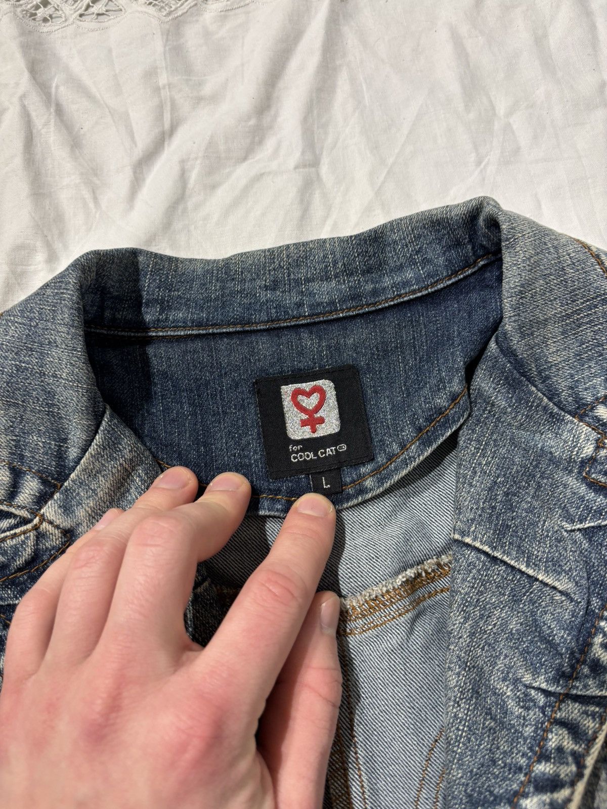Vintage Cool Cat vintage faded zip denim jacket Size M / US 6-8 / IT 42-44 - 4 Thumbnail
