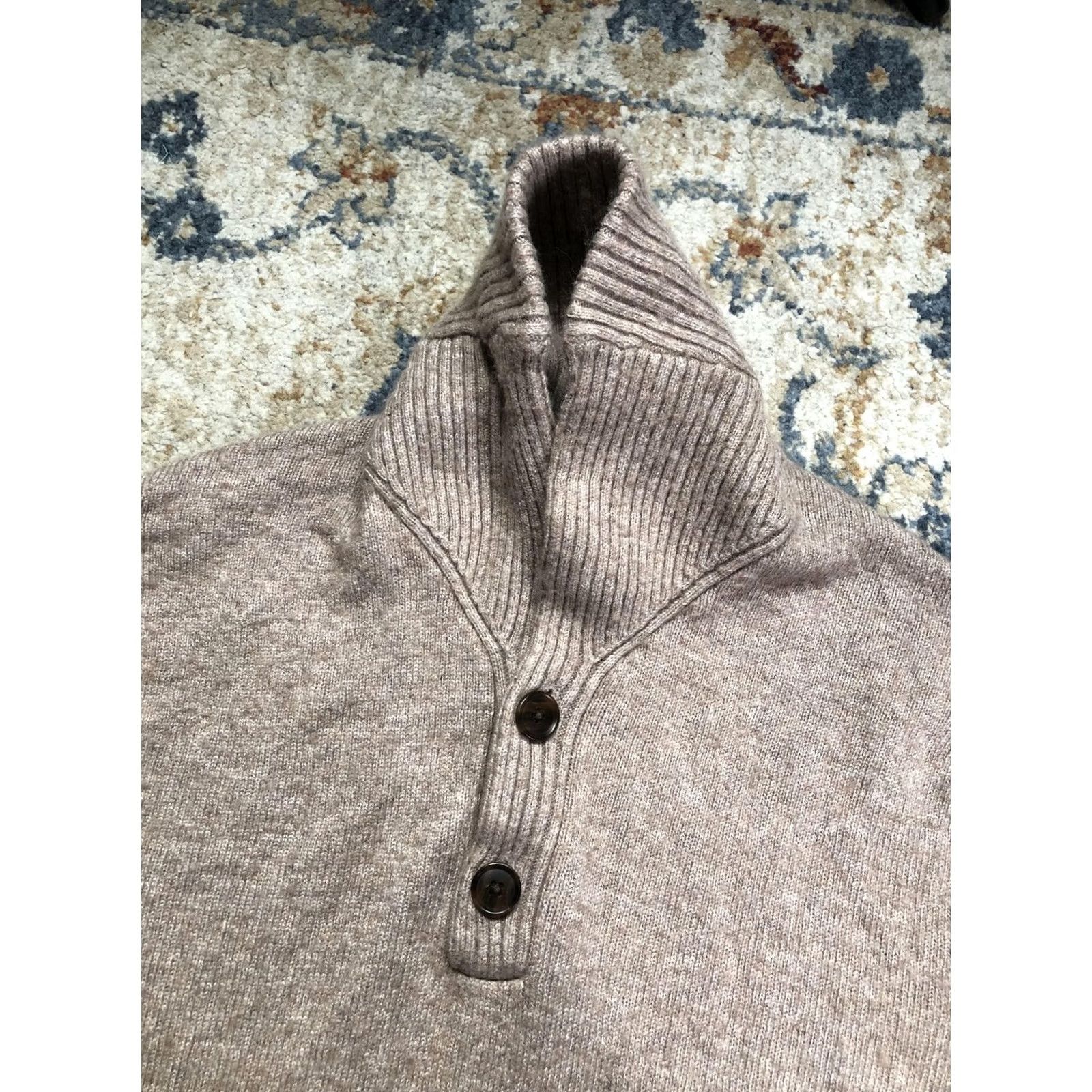 J.Crew J.Crew Mens Sweater Mock Neck Henley Knit Long Sleeve Brown M Regular Plain Solid Knit Pullover Winter Casual Mens Size US M / EU 48-50 / 2 - 6 Thumbnail