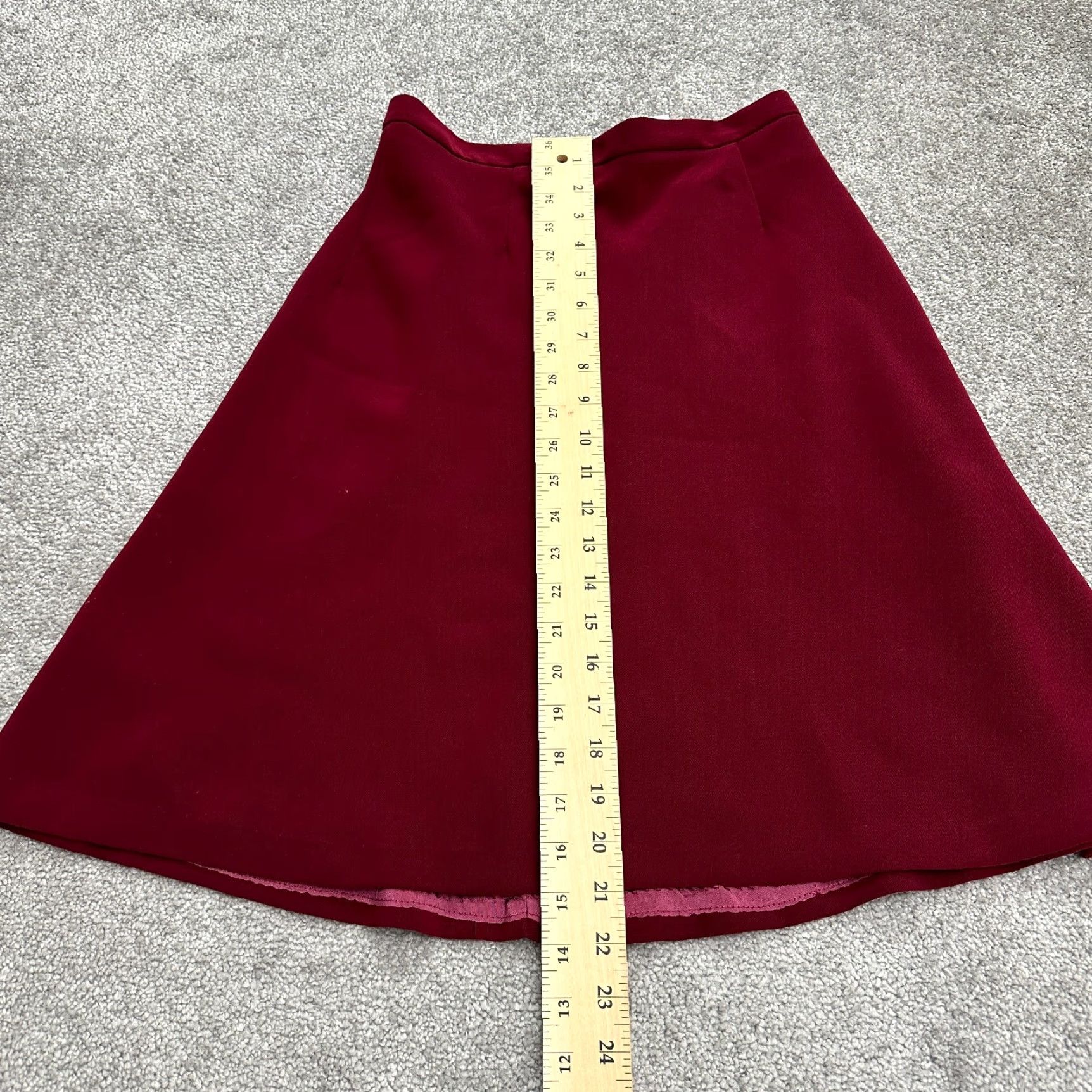 Vintage Barami Skirt Women Midi A-Line 6 Red Solid Lined Workwear Zip 26in Waist 22in Length Barami Women Skirt Size 28" / US 6 / IT 42 - 7 Thumbnail