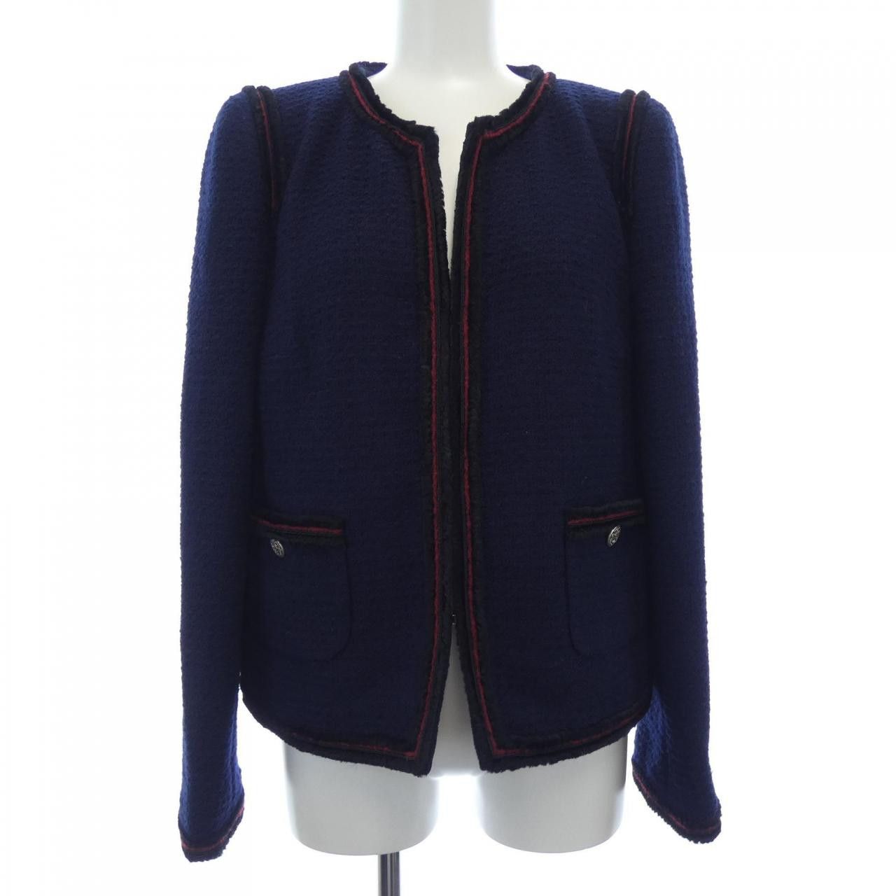 Chanel Chanel Chanel Collarless Jacket Textile Outerwear P36021V24261 DUTY FREE for USA Size ONE SIZE - 1 Thumbnail