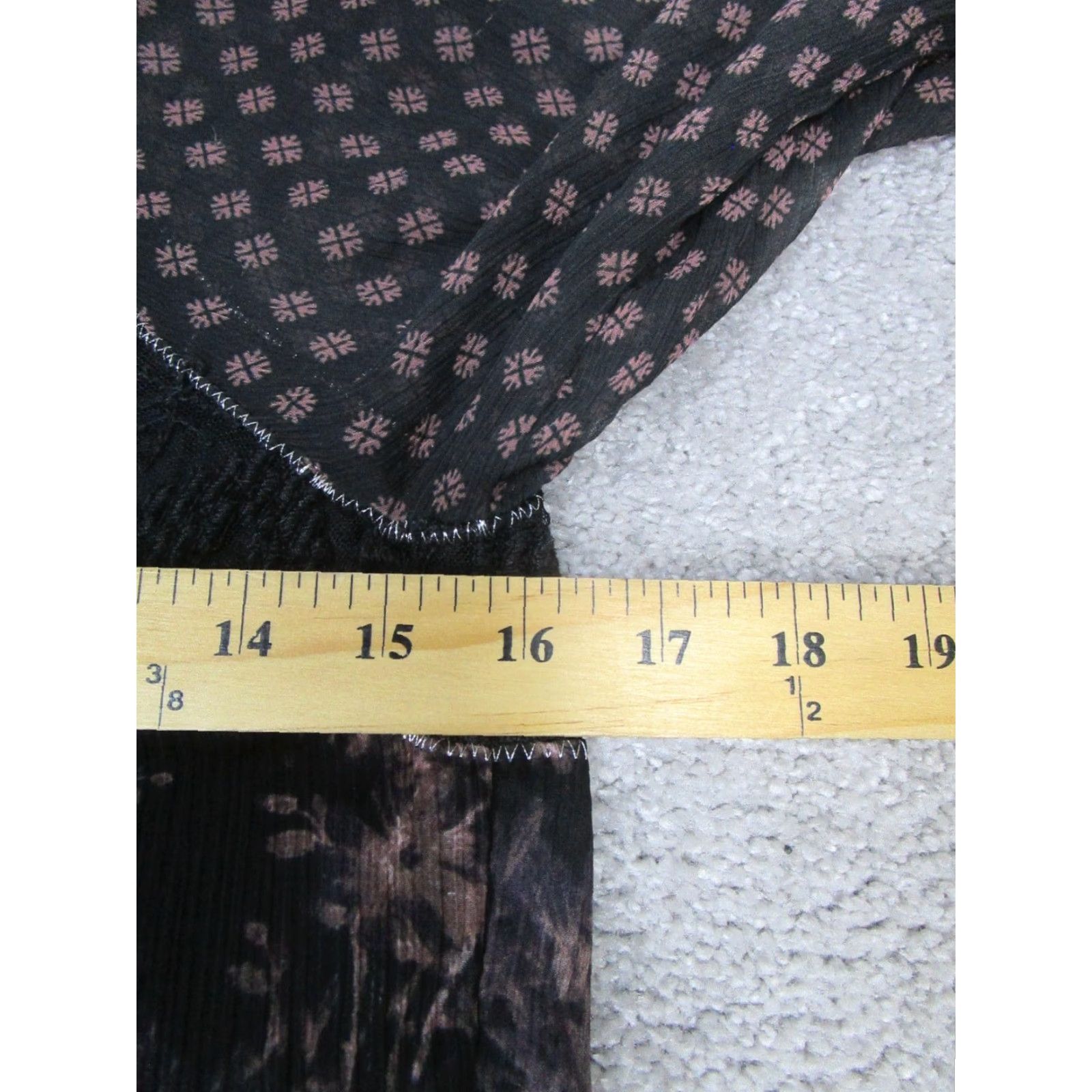 Free People VINTAGE Free People Dress Womens XS Purple Black Floral Blouson Short Sleeve Square Neck Button Casual Party Summer Women Size XS / US 0-2 / IT 36-38 - 6 Thumbnail