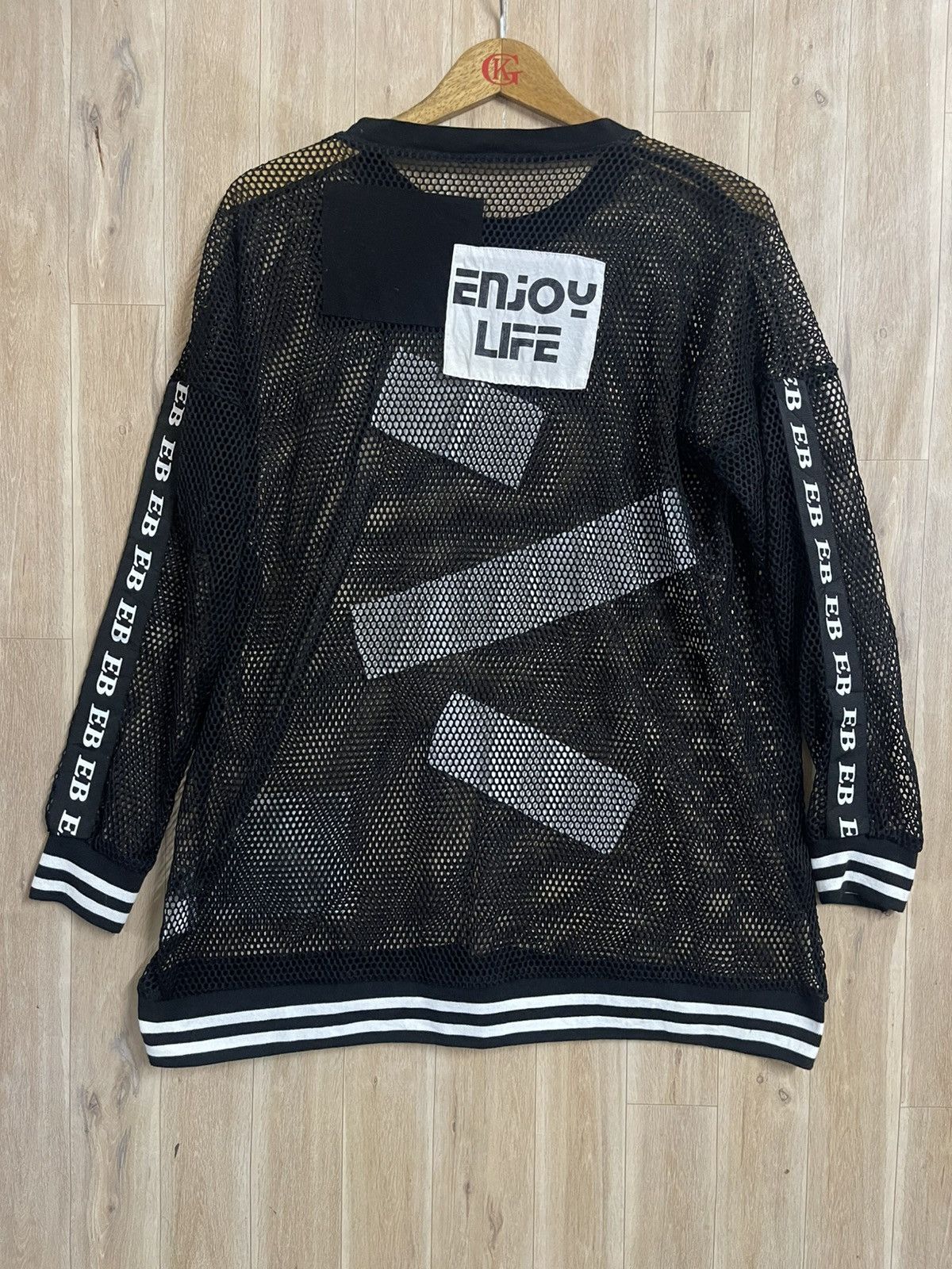 Japanese Brand Vintage Net Shirt Clubbing by EB Japan Enjoy Life XL Size US XL / EU 56 / 4 - 8 Thumbnail