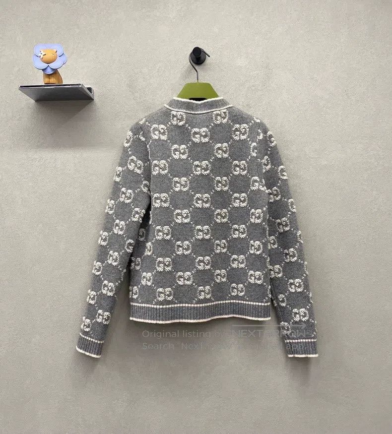 Gucci Gucci Gray double G jacquard knitted cardigan coat Size XS / US 0-2 / IT 36-38 - 2 Thumbnail