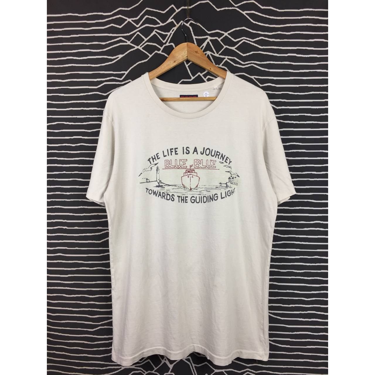Blue Blue Japan × Japanese Brand × Vintage Vtg Blue Blue Japan The Life is The Journey Tee Size US L / EU 52-54 / 3 - 1 Thumbnail