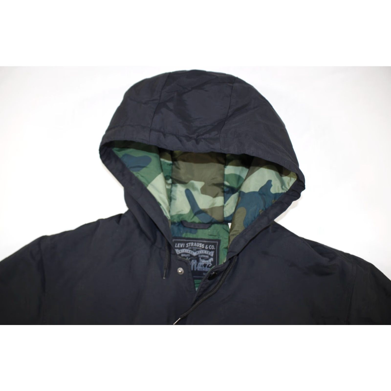 Levi's Levi's Coach's Jacket Hooded Mid Length Black 69627 Camo Lined Men's M Size US M / EU 48-50 / 2 - 5 Thumbnail