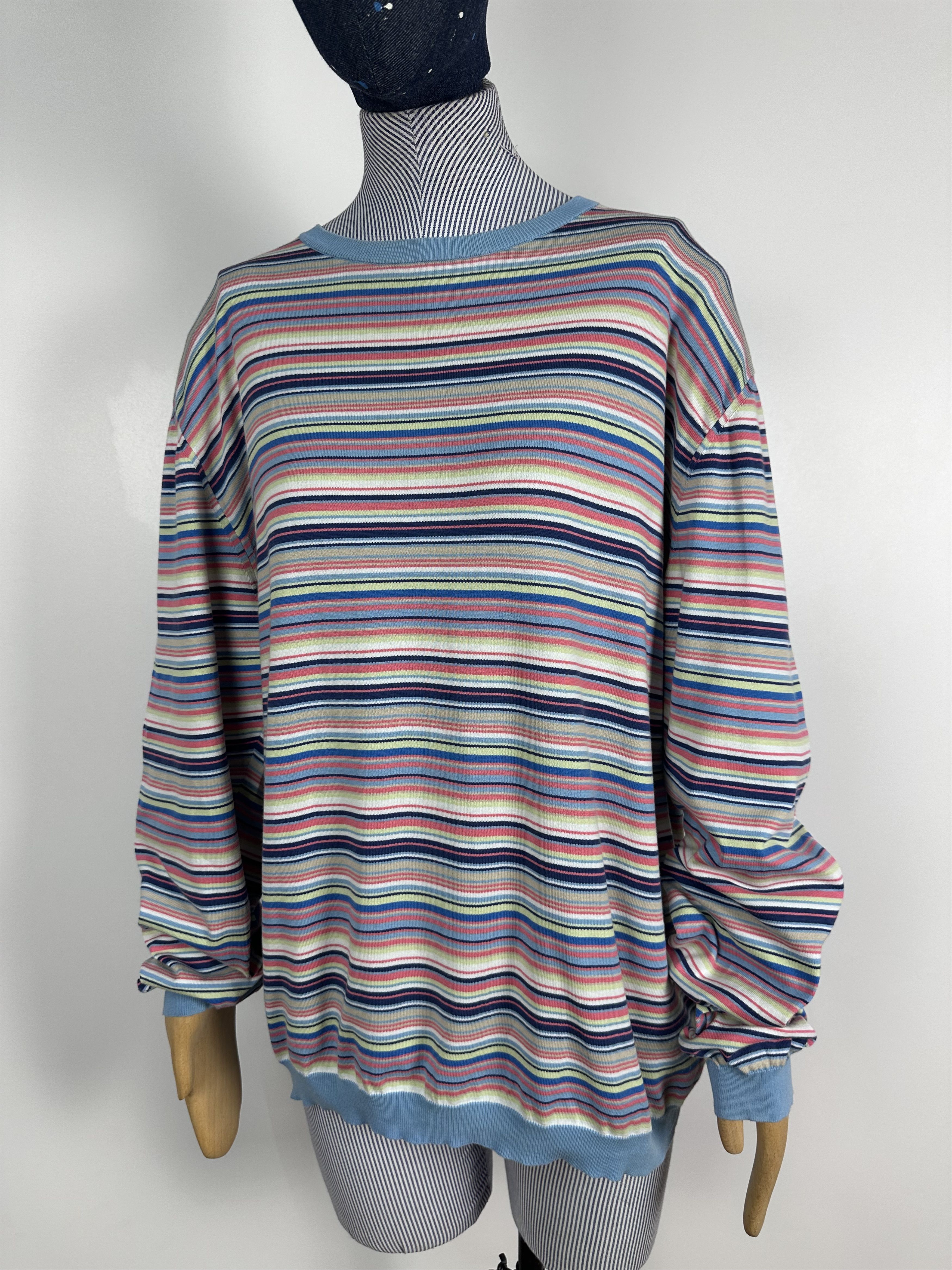 Designer × Ermenegildo Zegna Ermenegildo Zegna Sweater Womens Long Sleeve Striped Sz L Size US L / EU 52-54 / 3 - 1 Thumbnail