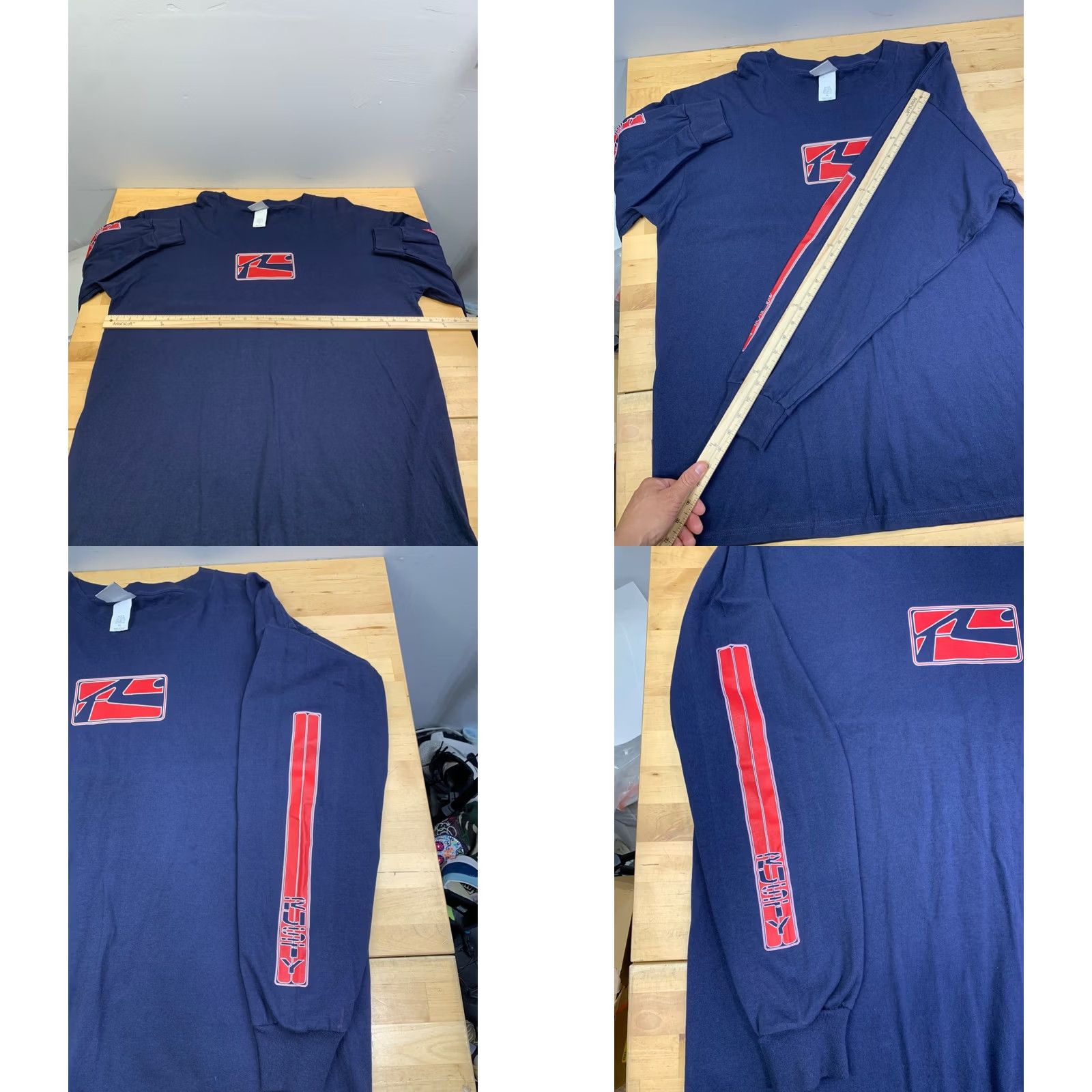 Rusty VINTAGE Rusty Long Sleeve Shirt Men XL Blue Logo Surf USA 90s Y2K 13355 Size US XL / EU 56 / 4 - 8 Thumbnail
