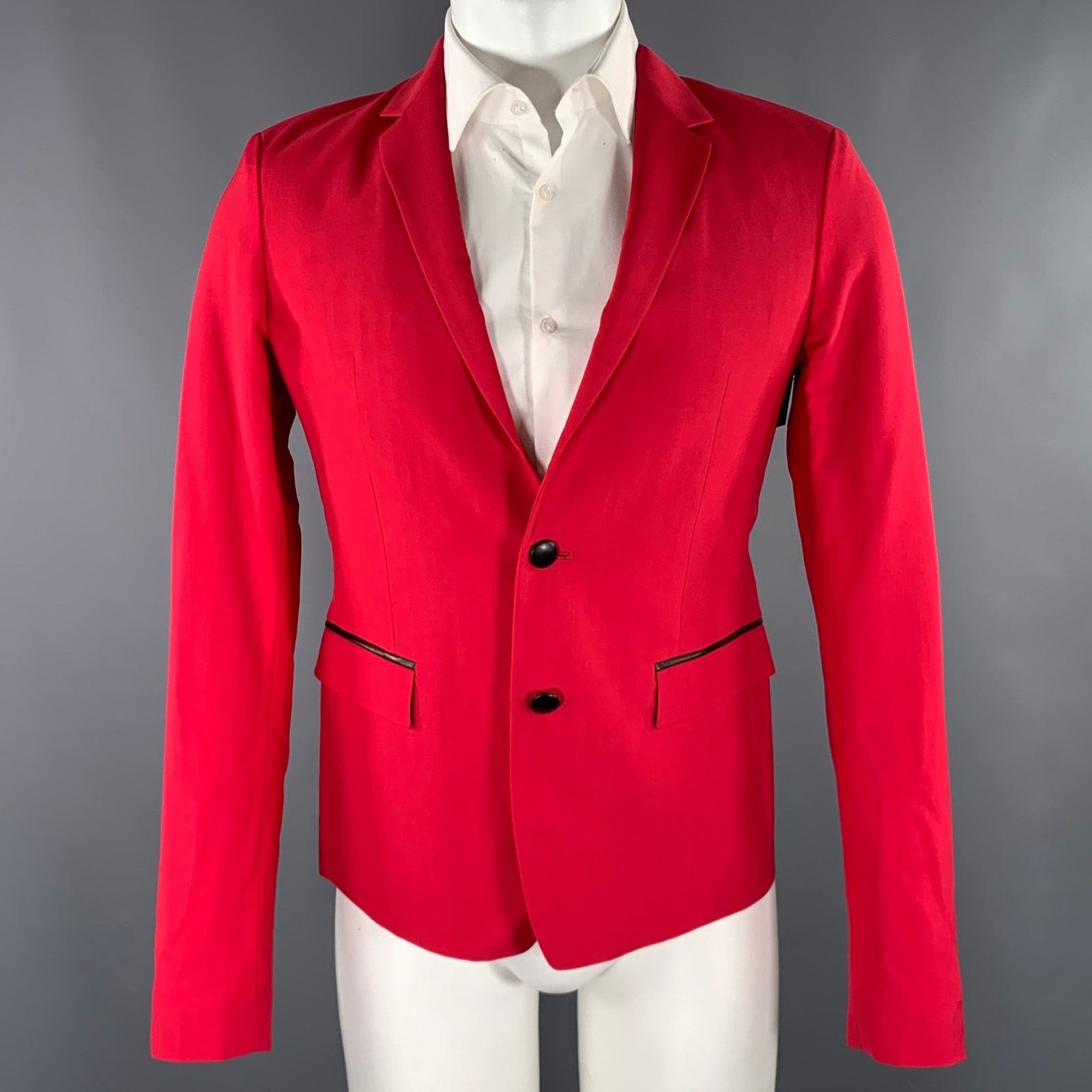 Roberto Cavalli ROBERTO CAVALLI Size 38 Red Raspberry Wool Blend Sport Coat Size 38R - 1 Thumbnail