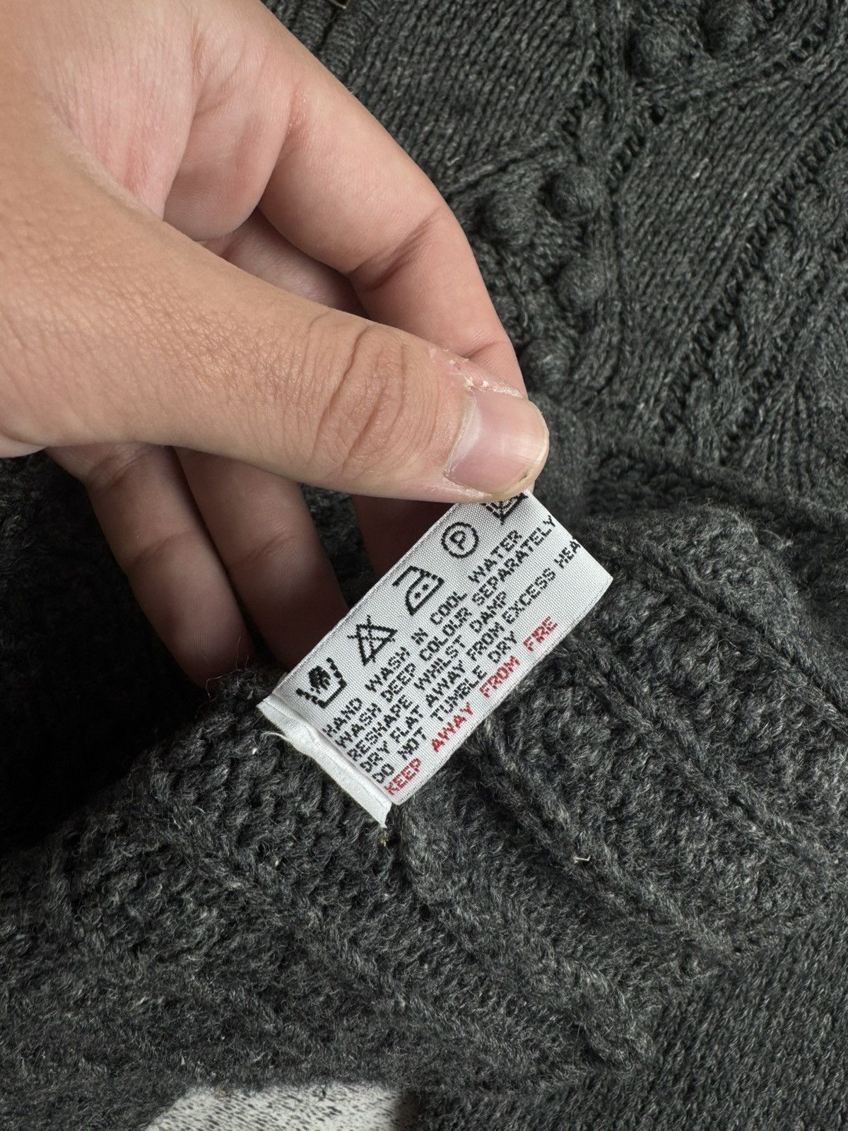 Burberry Thomas Burberry Women’s Gray Cable Knit Linen Wool Small Sweater Hoodie Cardigan Size S / US 4 / IT 40 - 12 Thumbnail