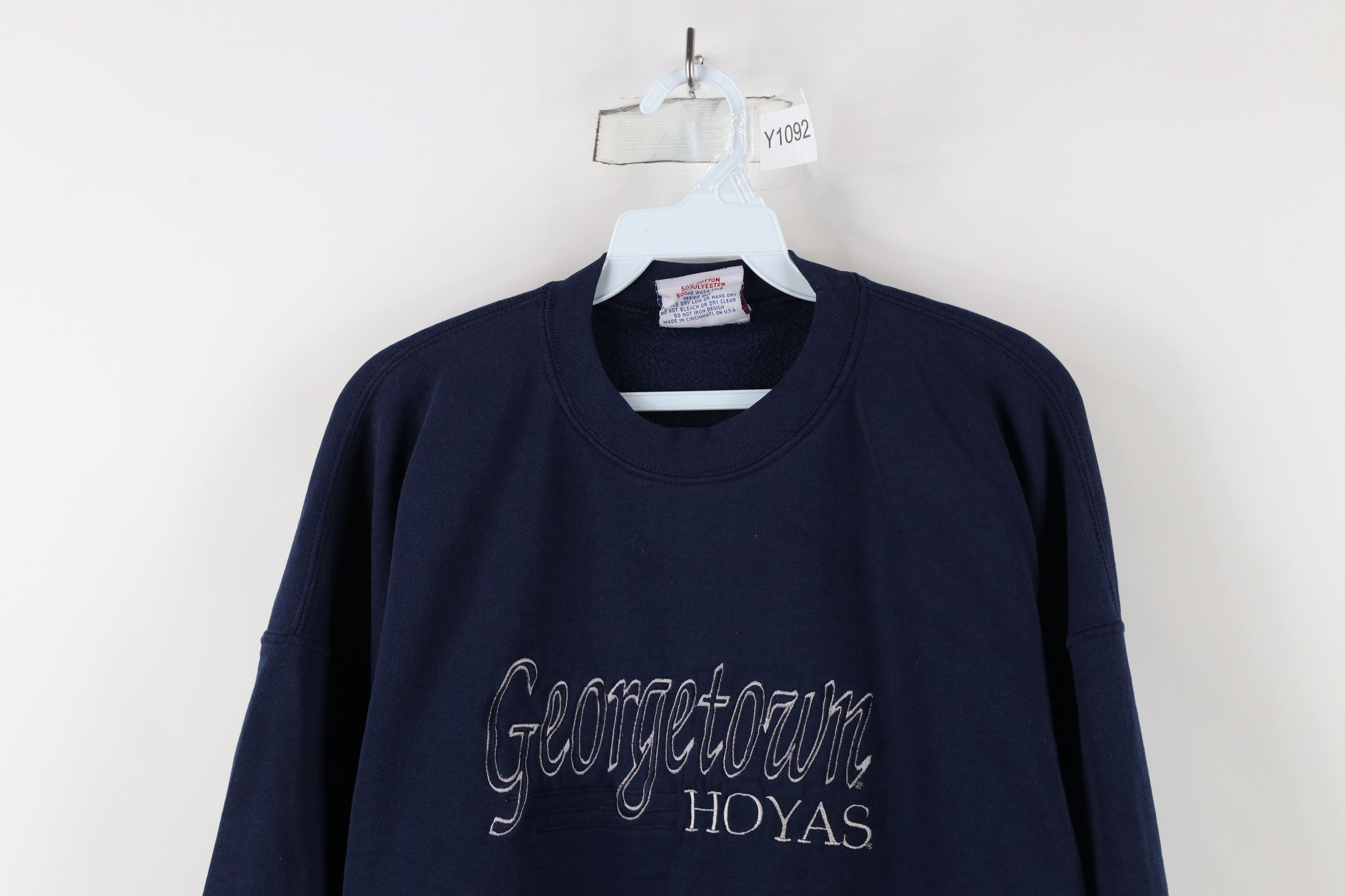 Vintage Vintage 90s University of Georgetown Sweatshirt Blue USA Size US XL / EU 56 / 4 - 2 Thumbnail