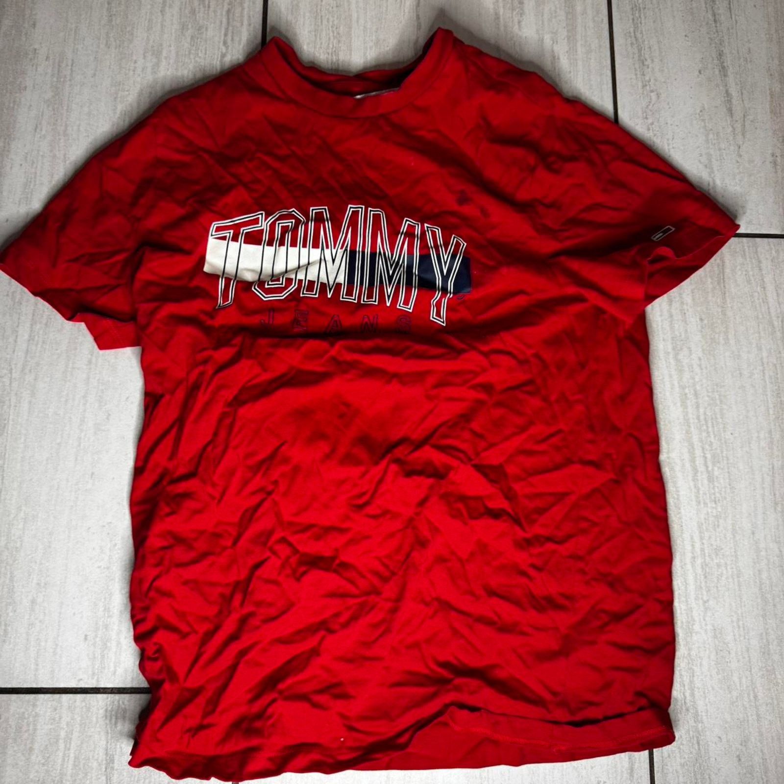 Tommy Jeans Red Tommy Jeans T-Shirt Men's Small Size US S / EU 44-46 / 1 - 7 Thumbnail