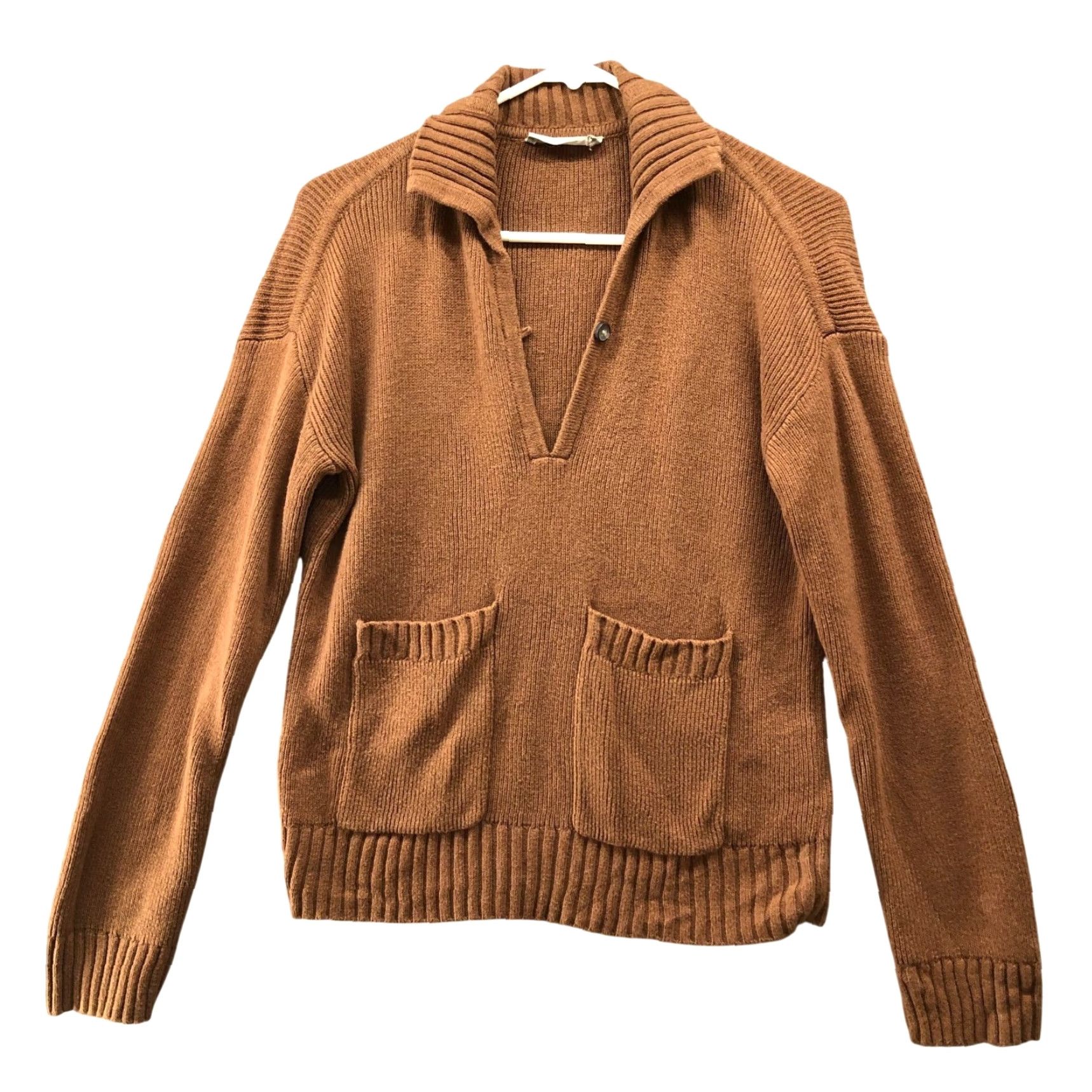 Everlane Everlane Mariner Sweater Womens XXS Camel Tan Wool Blend Collared Split Neck Pullover Knit Wool Cotton Solid Casual Winter Fall Preppy Stadium? Wait. Size XS / US 0-2 / IT 36-38 - 2 Thumbnail