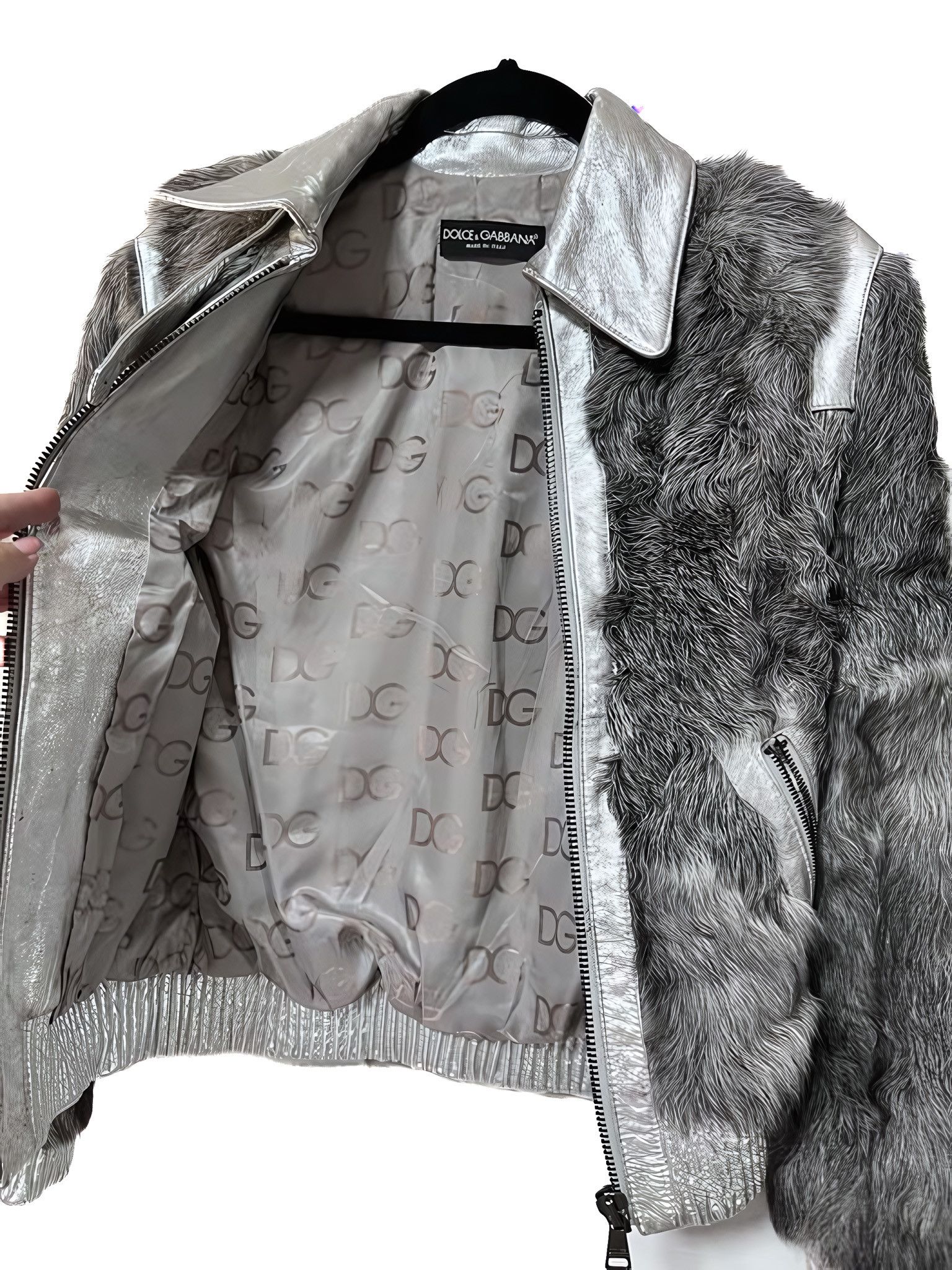 Dolce & Gabbana GOAT FUR LEATHER JACKET Size XS / US 0-2 / IT 36-38 - 3 Thumbnail