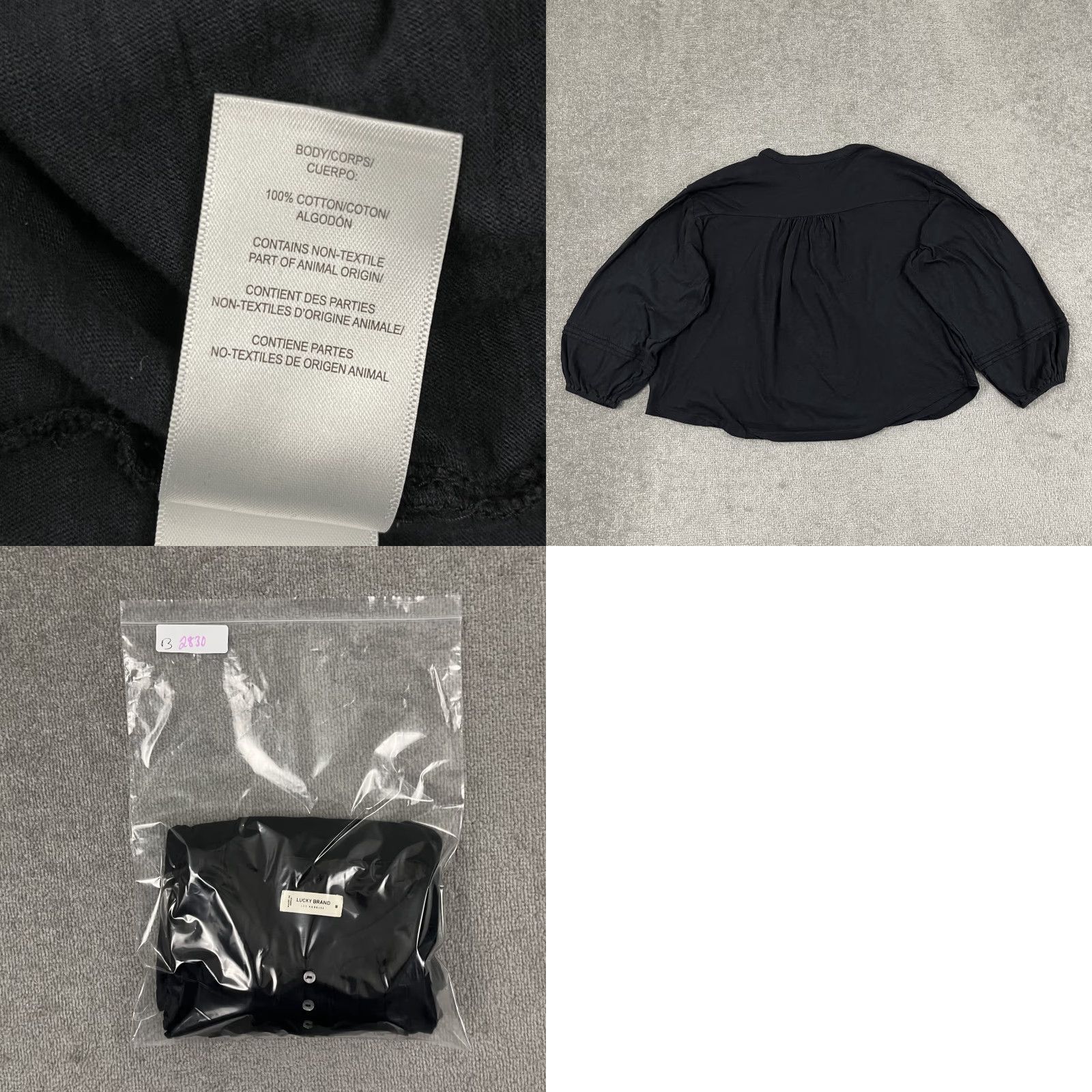 Lucky Brand Lucky Brand Blouse Women M Black Pintuck Ruffle Henley Crew Neck Long Sleeve Lightweight 100% Cotton Casual Womens Size M / US 6-8 / IT 42-44 - 8 Thumbnail