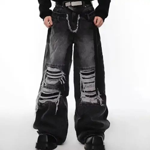 Japanese Brand Asaoka x Junna Japanese Opium Ripped pants Size US 33 - 7 Thumbnail