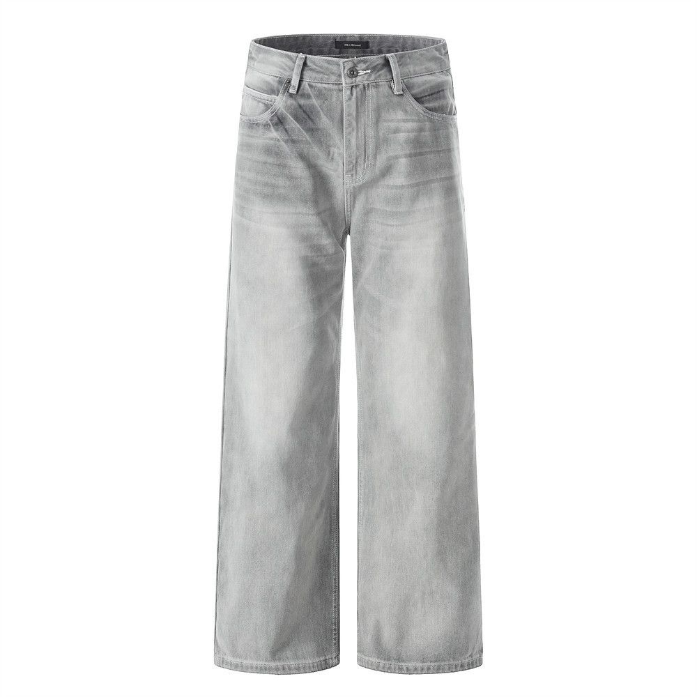Jean Men's Retro Gradient-Wash Loose-Fit Distressed Jeans Size US 32 / EU 48 - 1 Thumbnail