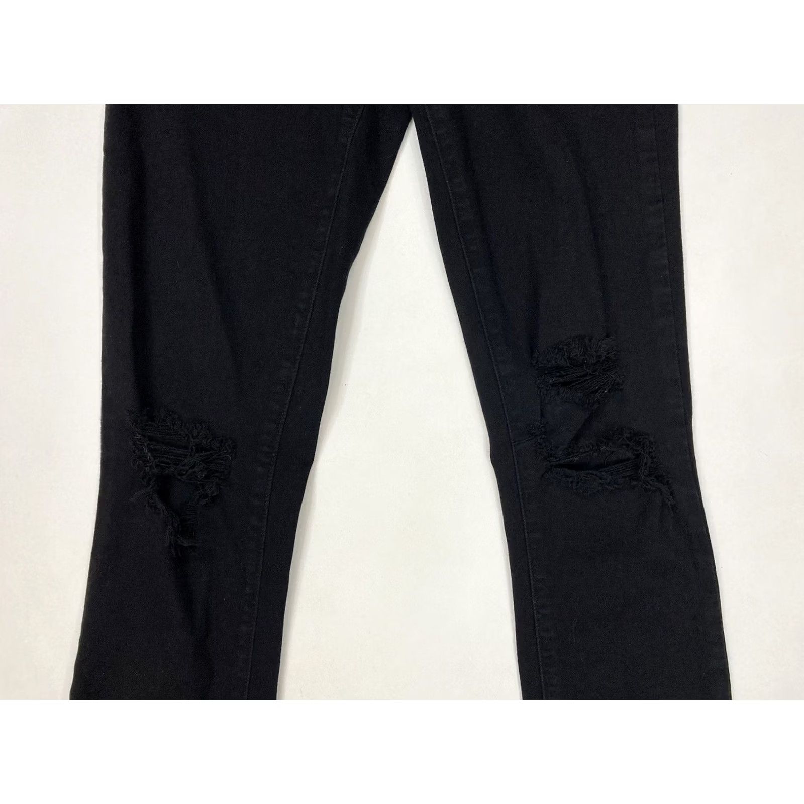 Paige Paige Hoxton Ankle Denim Jeans Women 25 Dark Shadow Distressed Slim 5-Pocket Black Cotton Polyester Spandex Rayon Jeans Size 42" / US 20 - 3 Thumbnail