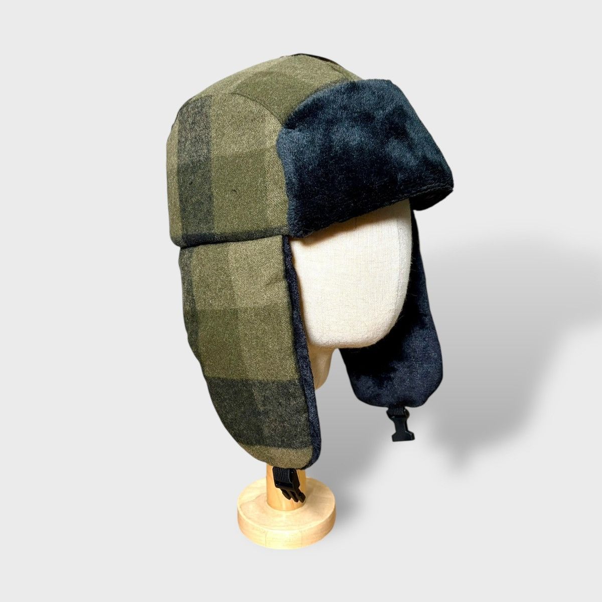 Other Chaos Unisex Winter Quilted Green Plaid Trapper Hat Sz OS Size ONE SIZE - 4 Thumbnail
