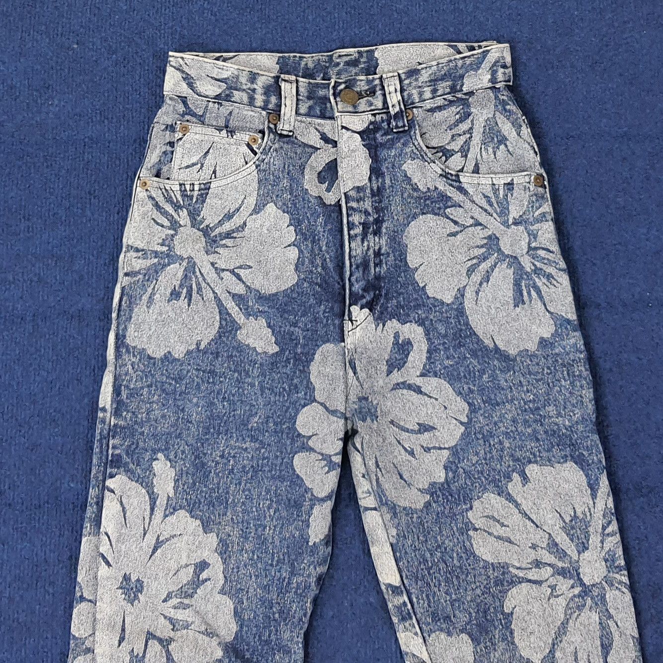Japanese Brand Vintage Ryu Sports Full Print Jeans C258N26 Size 23" - 2 Thumbnail