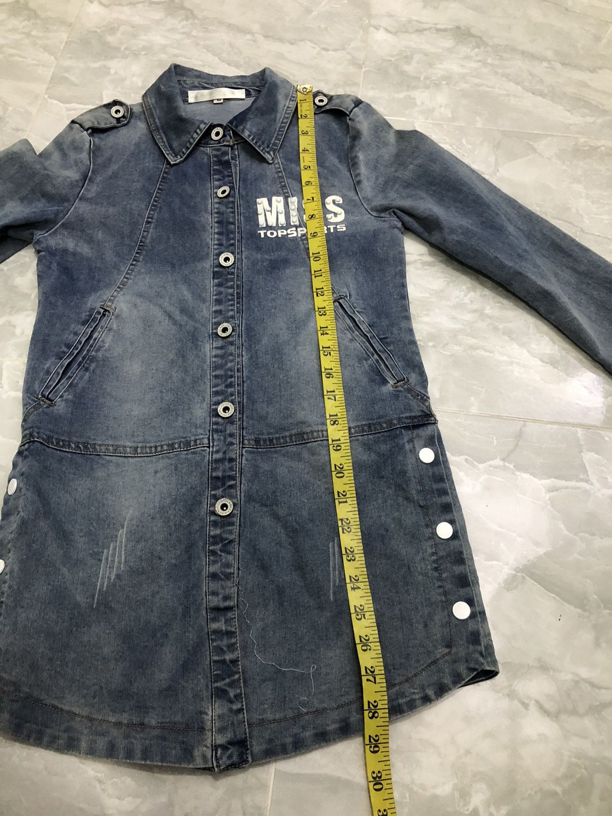 Japanese Brand Y2K Bobby Mall Rhinestone Denim Jacket Women Size XS / US 0-2 / IT 36-38 - 15 Thumbnail