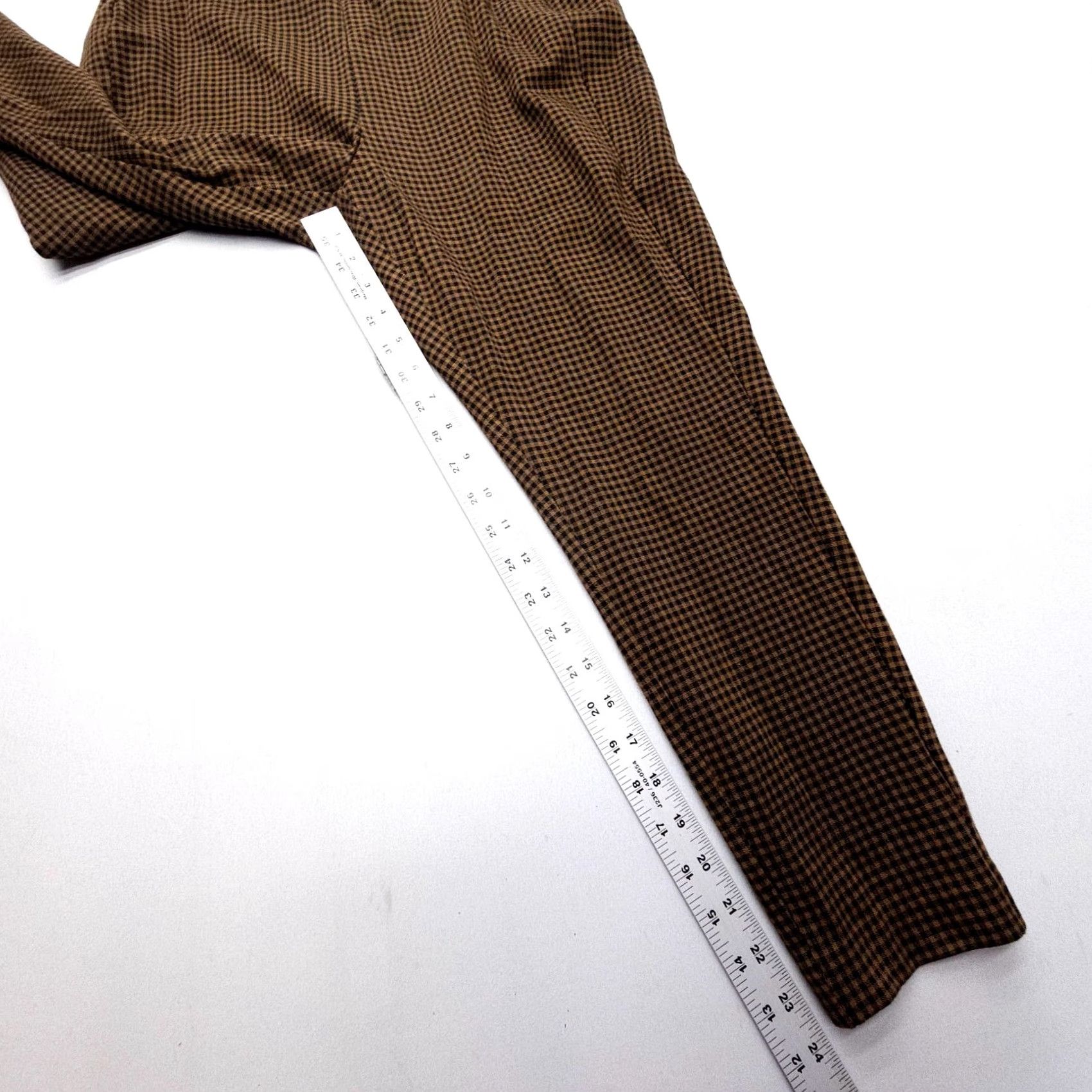 J. Jill J. Jill Ponte Leggings Pants Womens Large Petite Brown Check Career Stretch Crop Pant Size 36" / US 14 / IT 50 - 5 Thumbnail