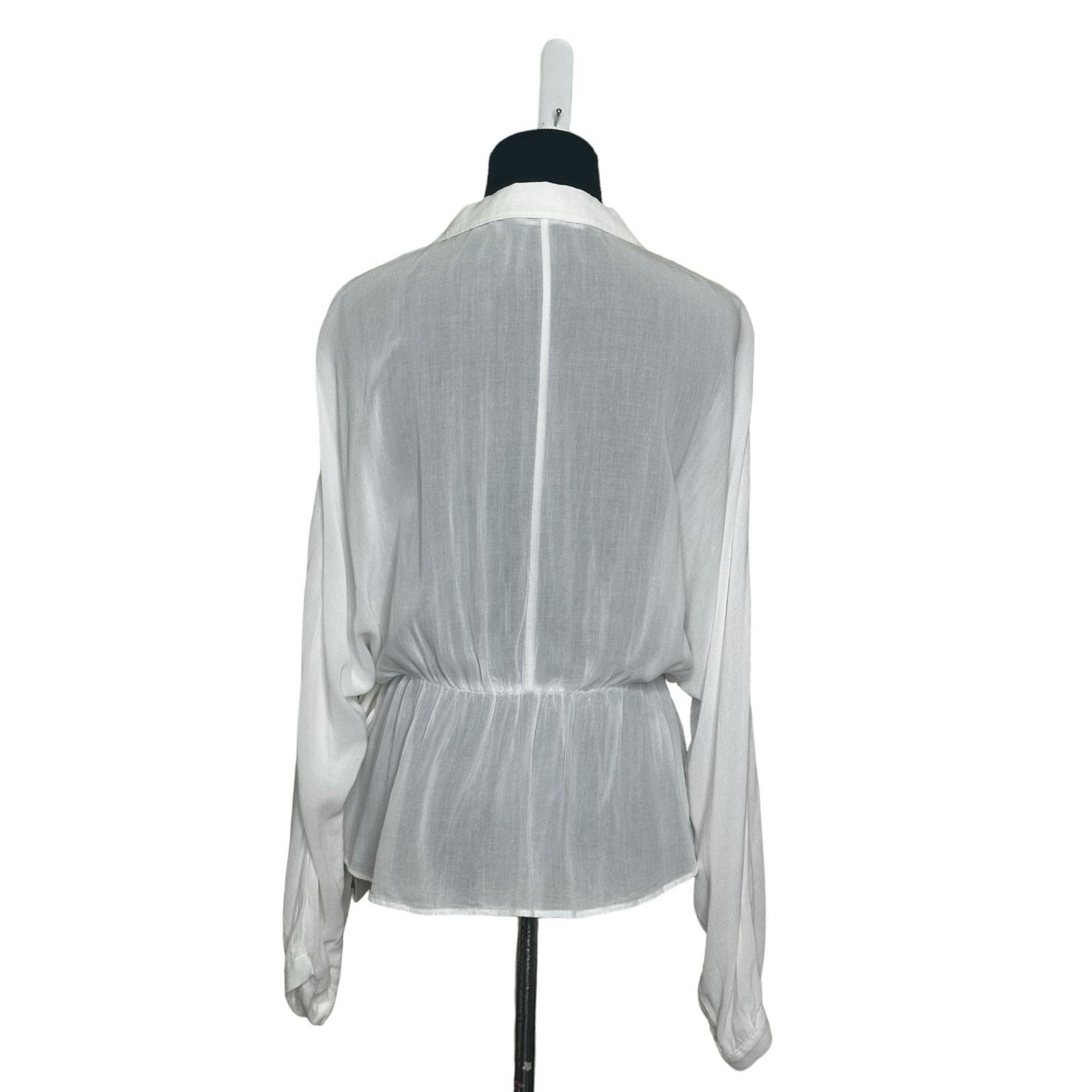 Zara Zara white sheer long sleeves peplum blouse size small Size S / US 4 / IT 40 - 7 Thumbnail