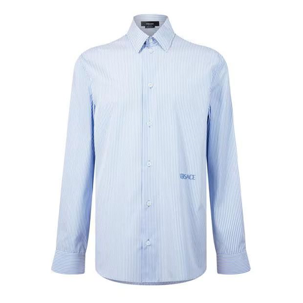 Versace o1g2r1mq0824 Stripe Seashell Baroque Shirts in Light Blue Size US M / EU 48-50 / 2 - 1 Thumbnail