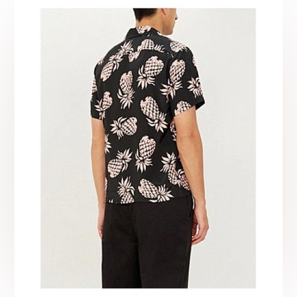 Sandro SANDRO Pineapple-print Relaxed-fit Crepe Shirt In Black xs Size US XS / EU 42 / 0 - 3 Thumbnail