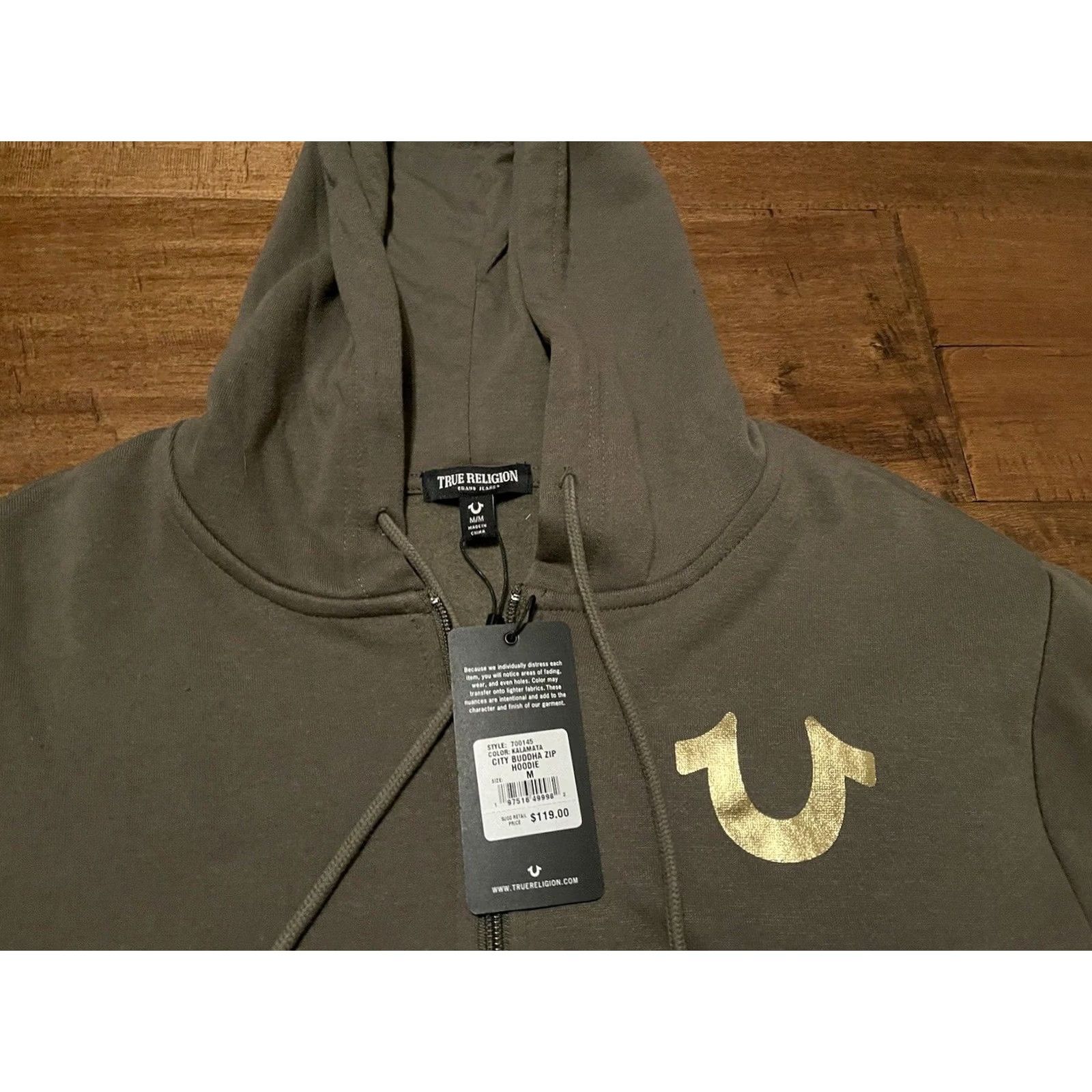 True Religion True Religion City Buddha Zip Hoodie Kalamata Sweatshirt - Mens Medium - Green Size US M / EU 48-50 / 2 - 3 Thumbnail