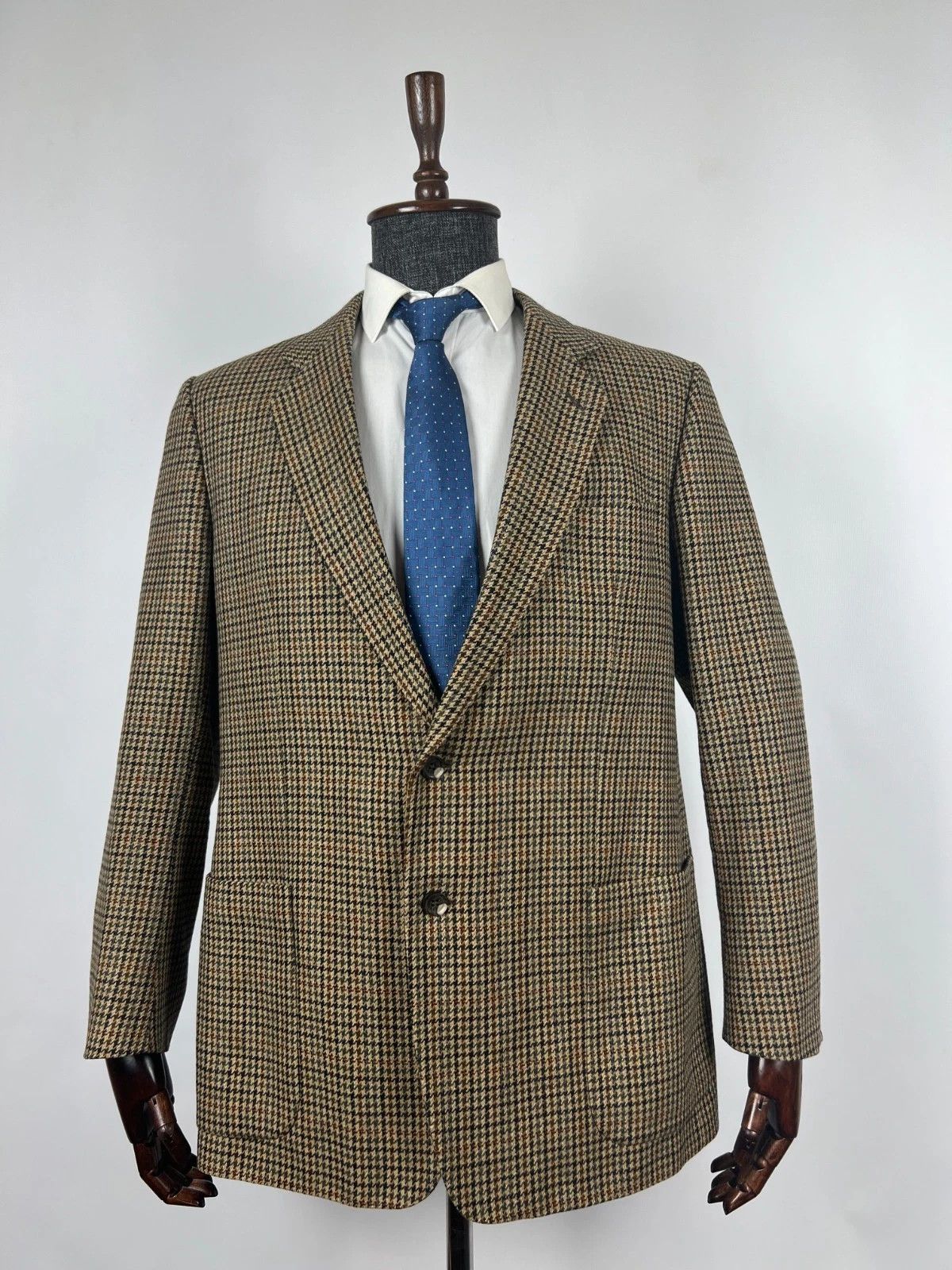 Burberry Burberrys Multicolor Houndstooth Wool Cashmere Blazer Jacket Size 46R - 2 Thumbnail