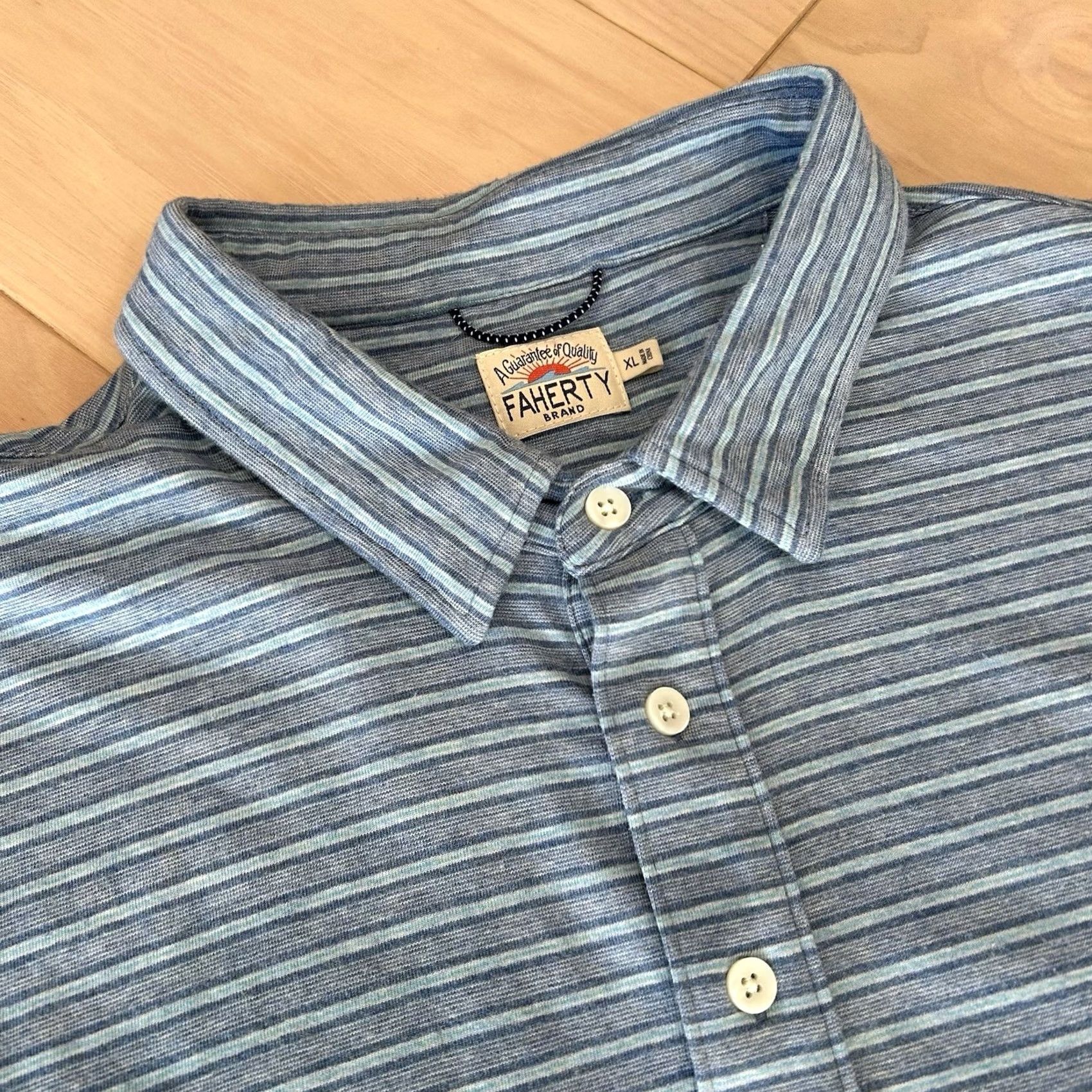Faherty Faherty Movement Polo Shirt Short Sleeve Men’s Size XL Blue Striped Size US XL / EU 56 / 4 - 2 Thumbnail