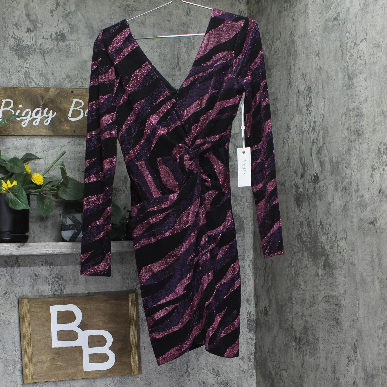 Signal Sport Nwt Siena Womens Long Sleeve Dress Satn1869 Purple Multi 6 Size M / US 6-8 / IT 42-44 - 1 Thumbnail