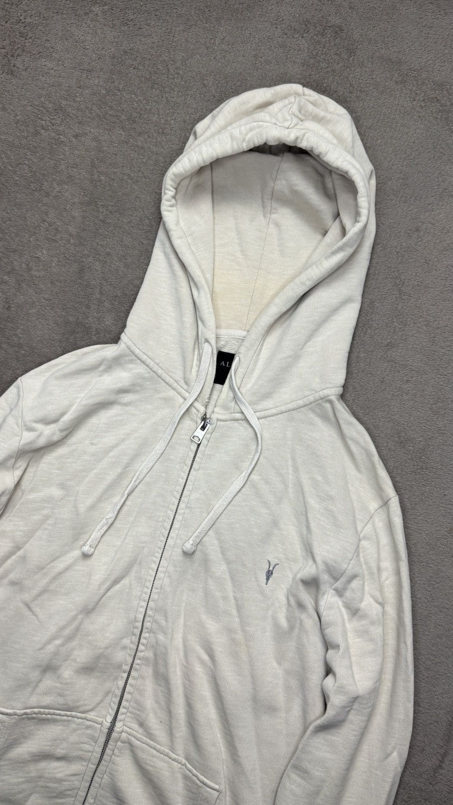 Japanese Brand Allsaints Wilde Hoody vintage Y2K faded Zip Hoodie lgb ysl Size US XL / EU 56 / 4 - 2 Thumbnail