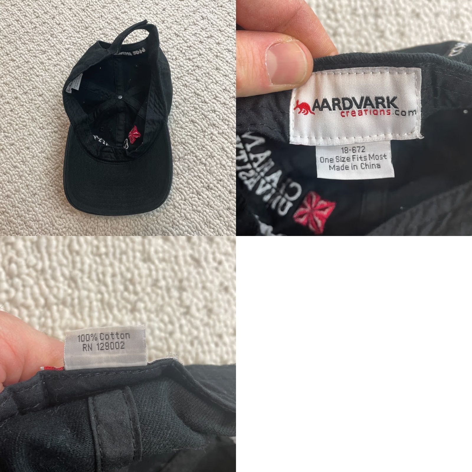 Vintage Aardvark Baseball Hat Cap Unisex Adults OSFM Black Chapman University Commencement 2019 Adjustable Cap Black University Theme Varsity Style Size ONE SIZE - 8 Thumbnail