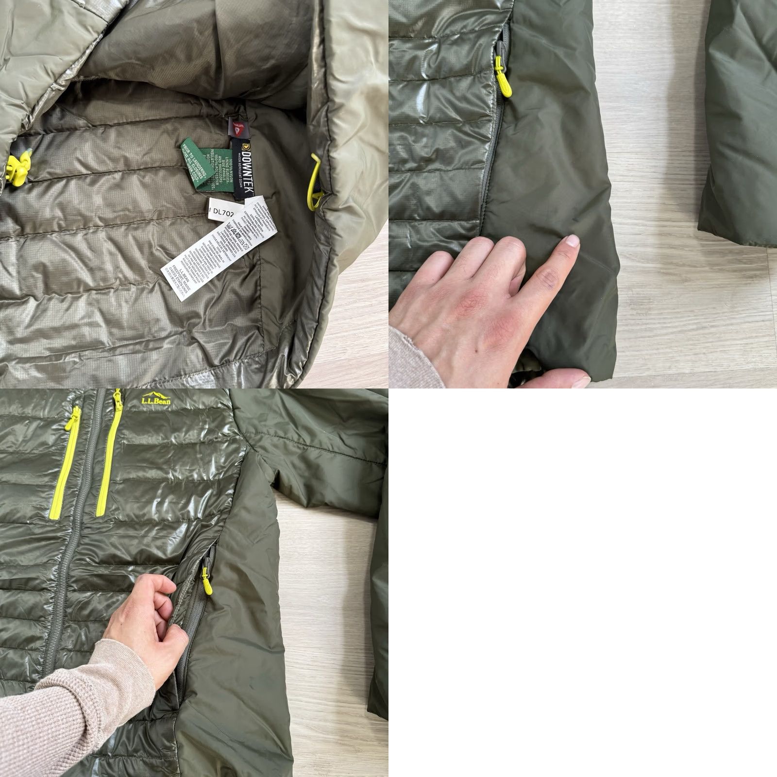 Vintage L.L. Bean Downtek Primaloft Hybrid Jacket Down Full Zip Hooded Green Mens Large Size US L / EU 52-54 / 3 - 8 Thumbnail