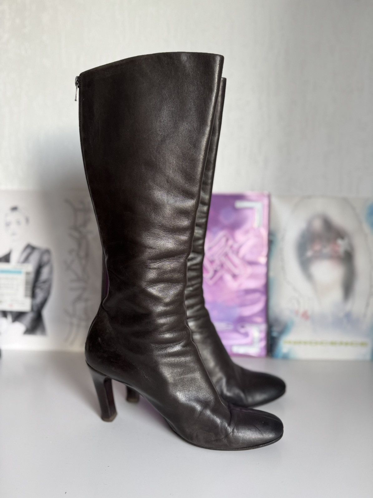 Helmut Lang Archive Helmut Lang Leather Knee Boots 2000s Luxury Design Size US 9.5 / IT 39.5 - 5 Thumbnail