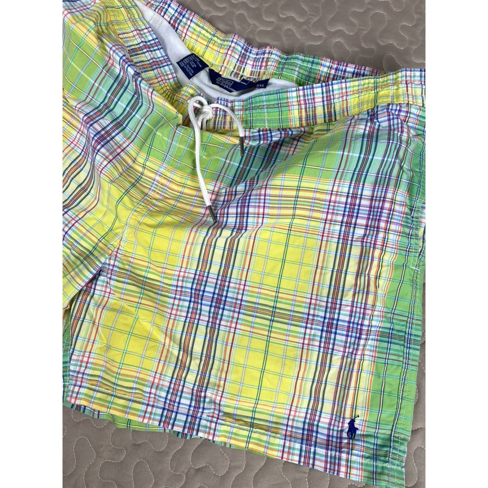 Polo Ralph Lauren VINTAGE Polo Ralph Lauren Plaid Mens Shorts 2XL Swim Trunks Plaid Bottom Mens XXL Size US XXL / EU 58 / 5 - 2 Thumbnail
