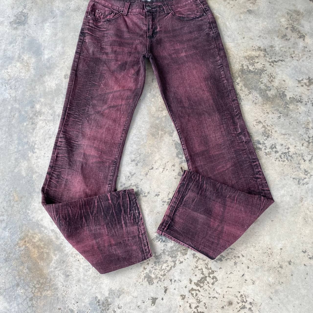 If Six Was Nine × LOWBOX × Tornado Mart LOWBOX JAPAN WINE-RED DYE FISHBONE STRAIGHT LEG IN W30X33 Size US 30 / EU 46 - 7 Thumbnail