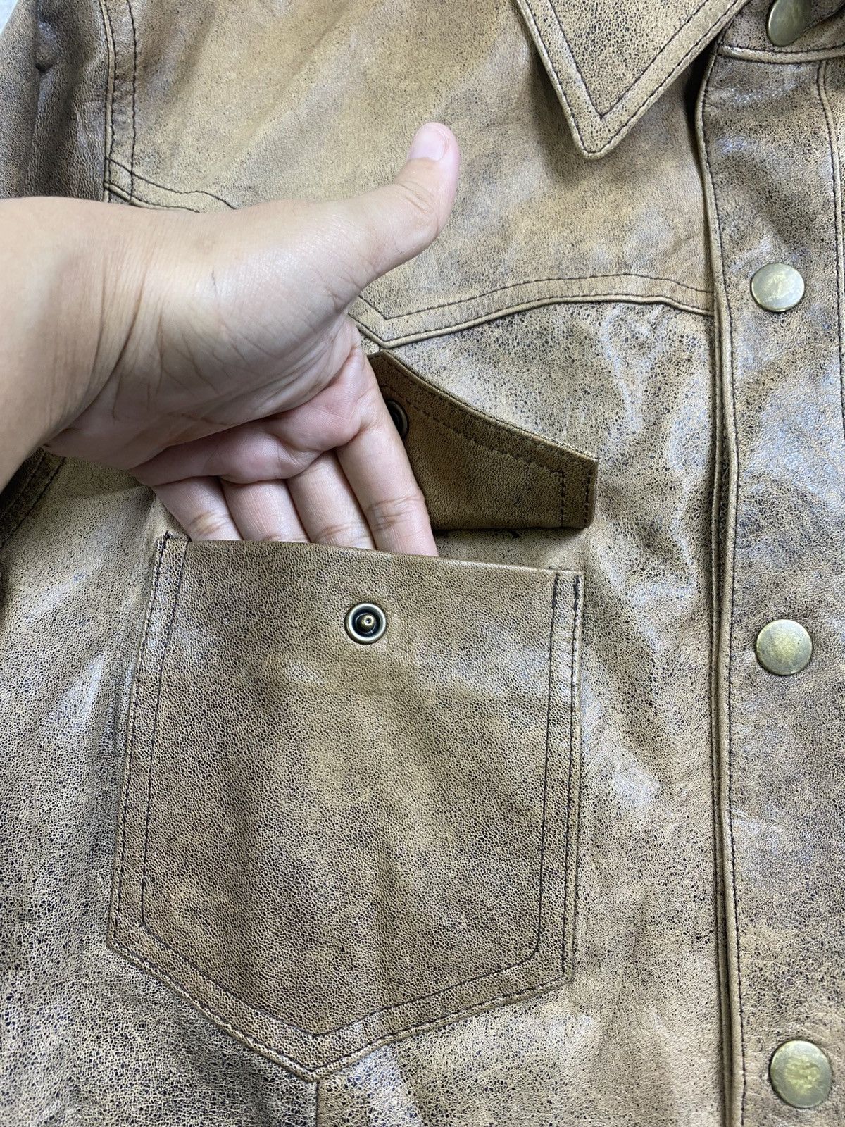 Designer × Vintage Vintage Figaro Full Leather Brown Buttoned Jacket Size US M / EU 48-50 / 2 - 6 Thumbnail