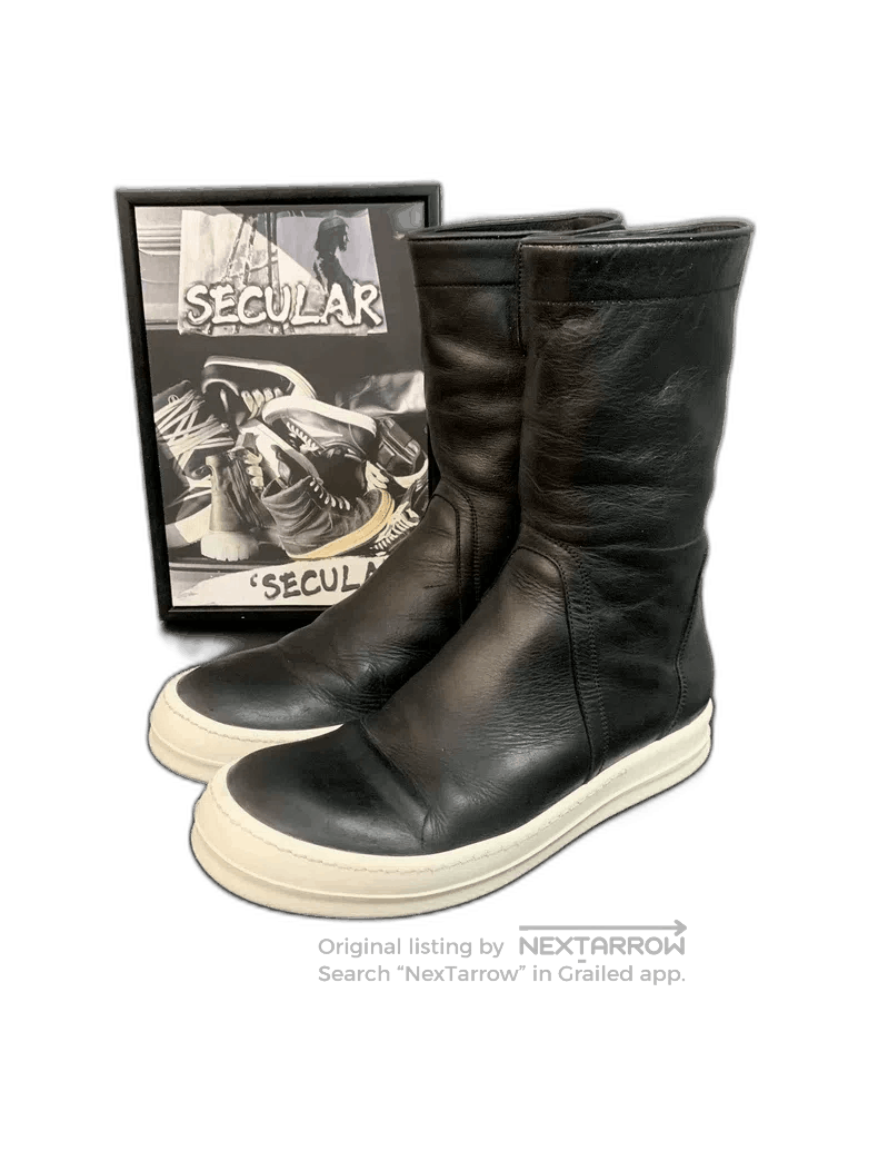 Rick Owens Rick Owens Black Leather High Boots. Size US 7 / EU 40 - 1 Thumbnail