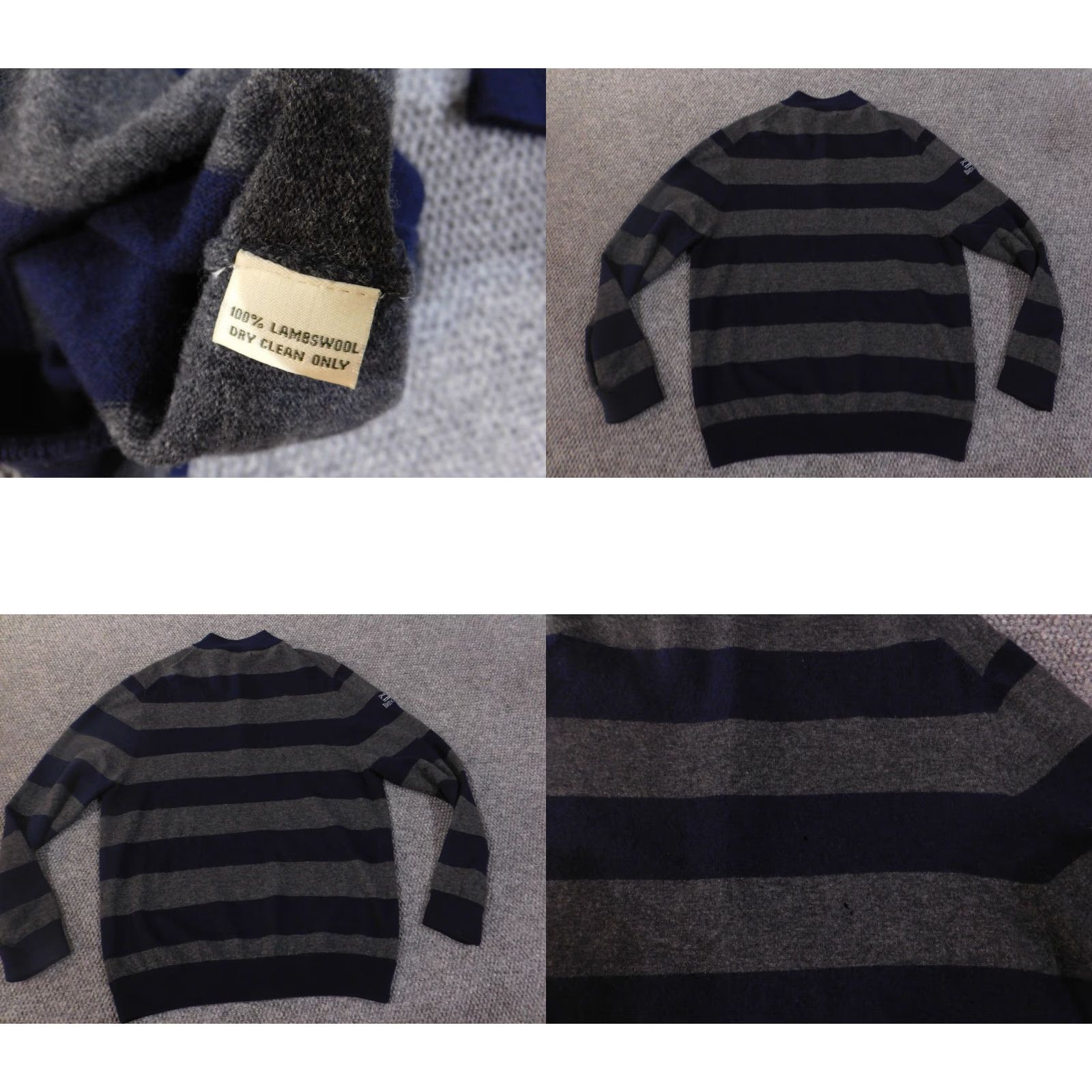 Vintage donald ross sweater mens large gray wool pullover 1/4 zip striped golf cardigan (no) Size US L / EU 52-54 / 3 - 8 Thumbnail