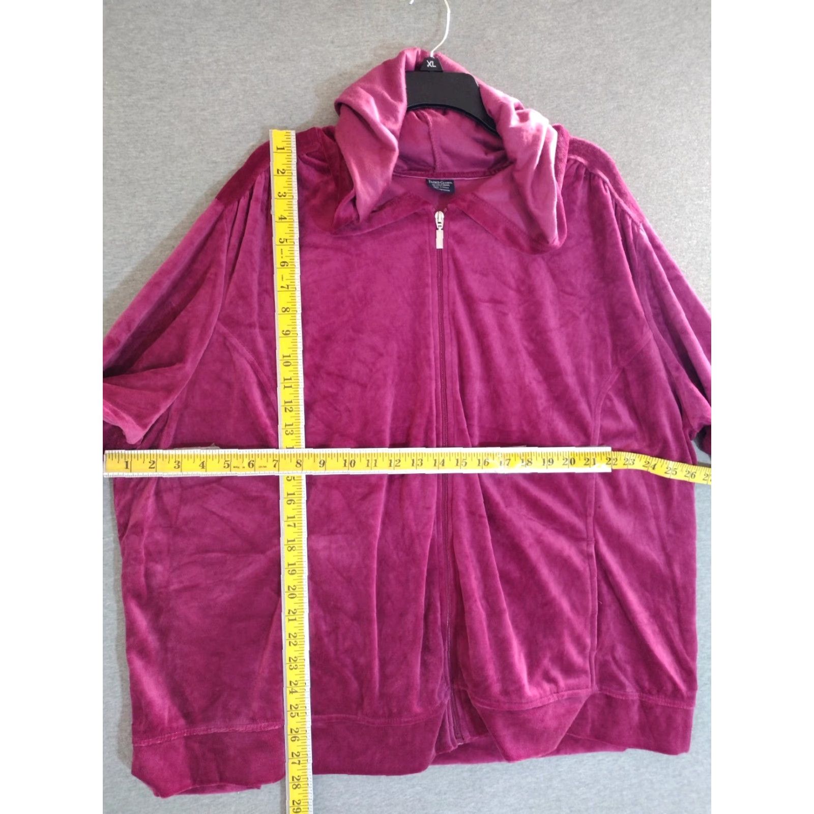 Faded Glory Faded Glory Hooded Jumpsuit Jacket 4X Plus Size Pink Dark Pink Zip Hooded Casual Women Jacket Coat Size 40" / US 18 - 4 Thumbnail