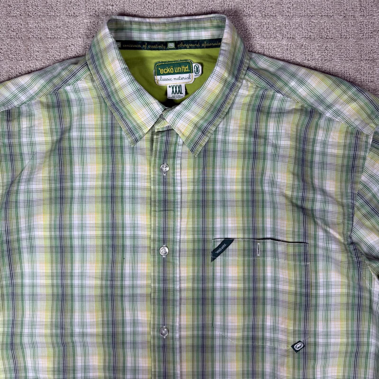 Ecko Unltd. Ecko Unltd Y2K Green Plaid Button Up XXL Size US XXL / EU 58 / 5 - 2 Thumbnail