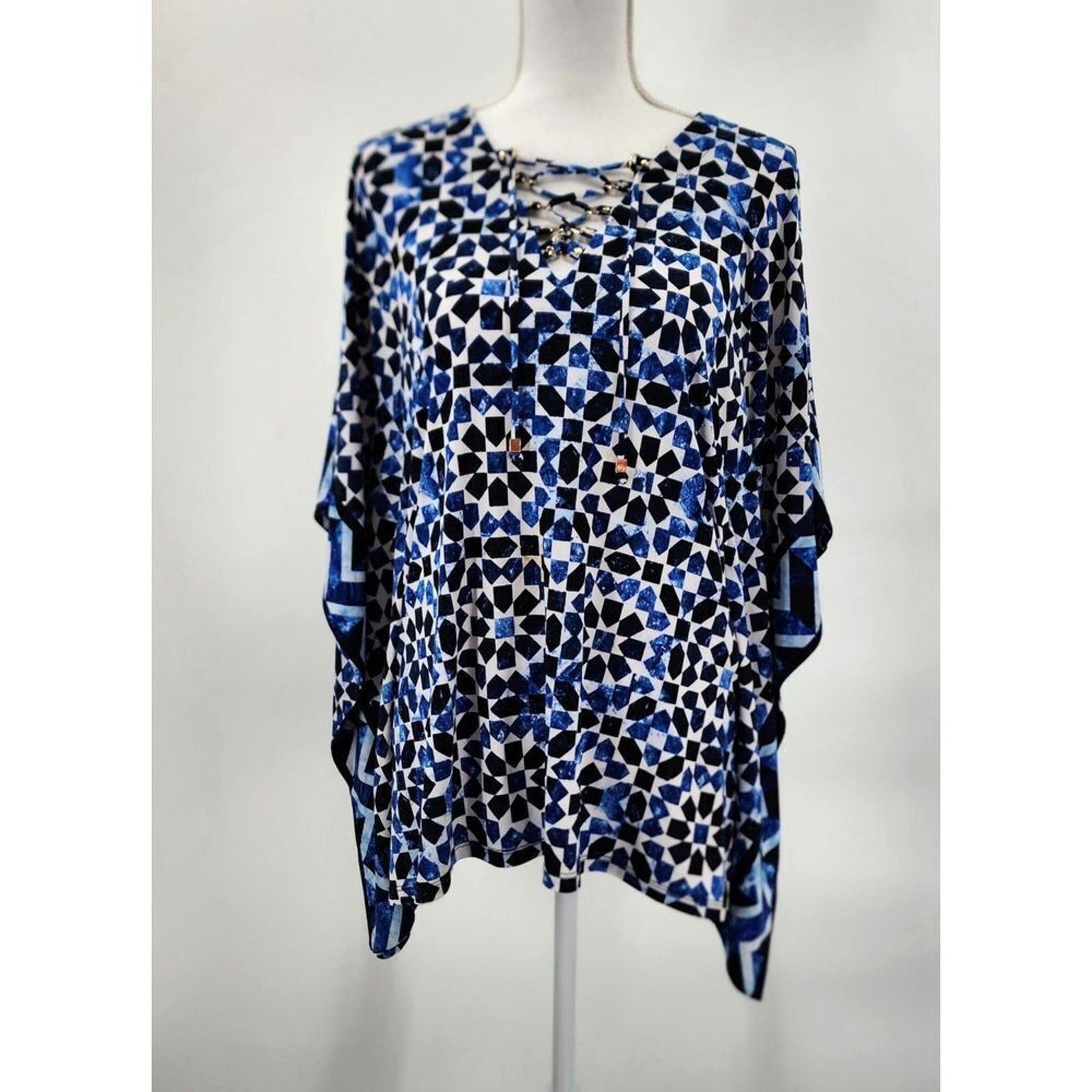 Michael Kors Michael Kors Geometric Tunic Multi Color Criss Cross Medium Size M / US 6-8 / IT 42-44 - 1 Thumbnail