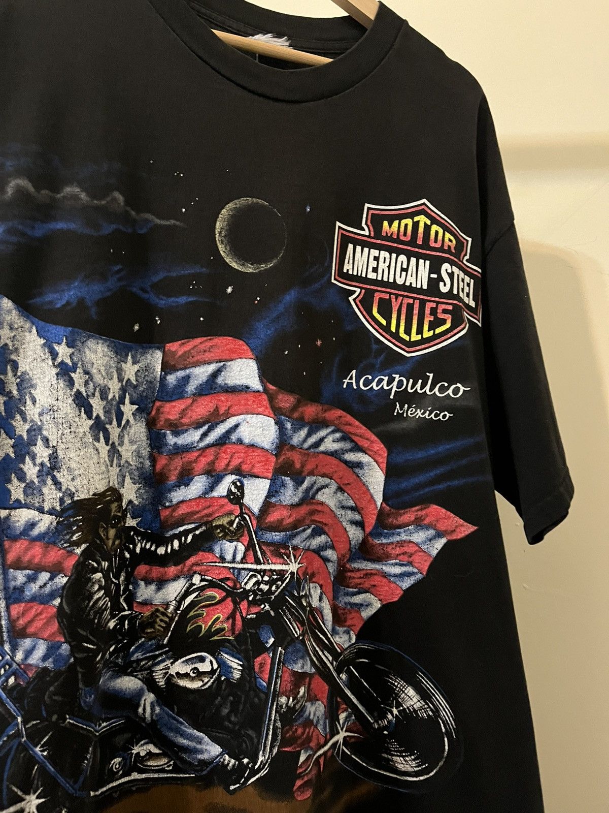 Harley Davidson × Vintage Vintage 90s Harley Davidson American Steel Graphic Tee Size US XXL / EU 58 / 5 - 4 Thumbnail