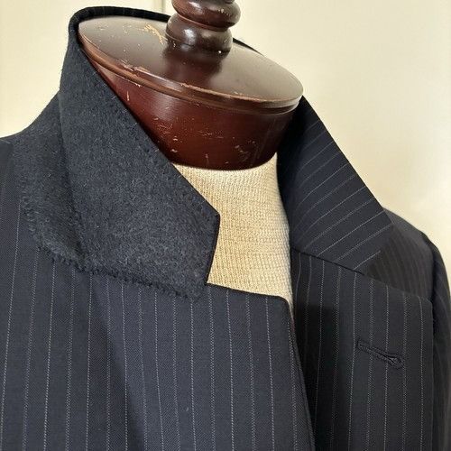 Jos. A. Bank Jos. A. Bank Mens 44L Navy Striped 100% Wool 2 Piece Suit Wi Size 44L - 7 Thumbnail