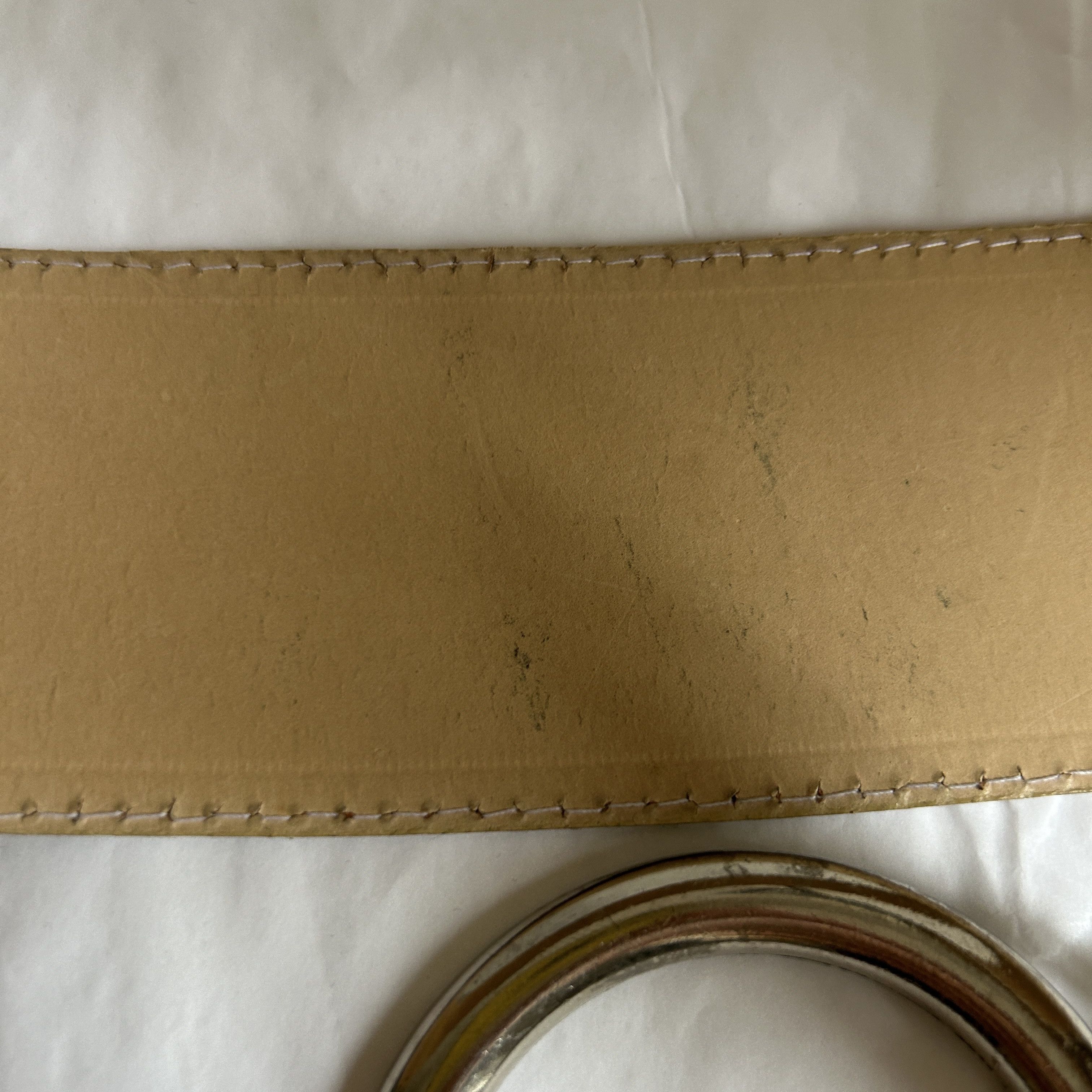 Vintage Vintage Gold Space Age low waist leather wide belt Size ONE SIZE - 10 Thumbnail