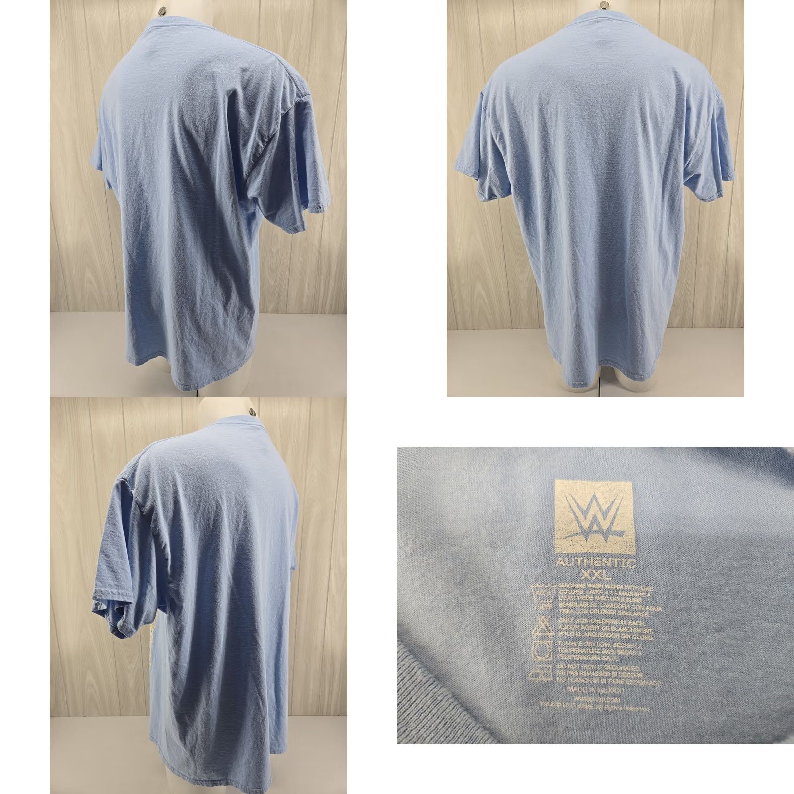 Vintage WWE Mens T-Shirt 2XL REY MYSTERIO 619 Greatest Mask Of All Time Blue Short Sleeve Crew Neck Regular Fit Size US XXL / EU 58 / 5 - 8 Thumbnail